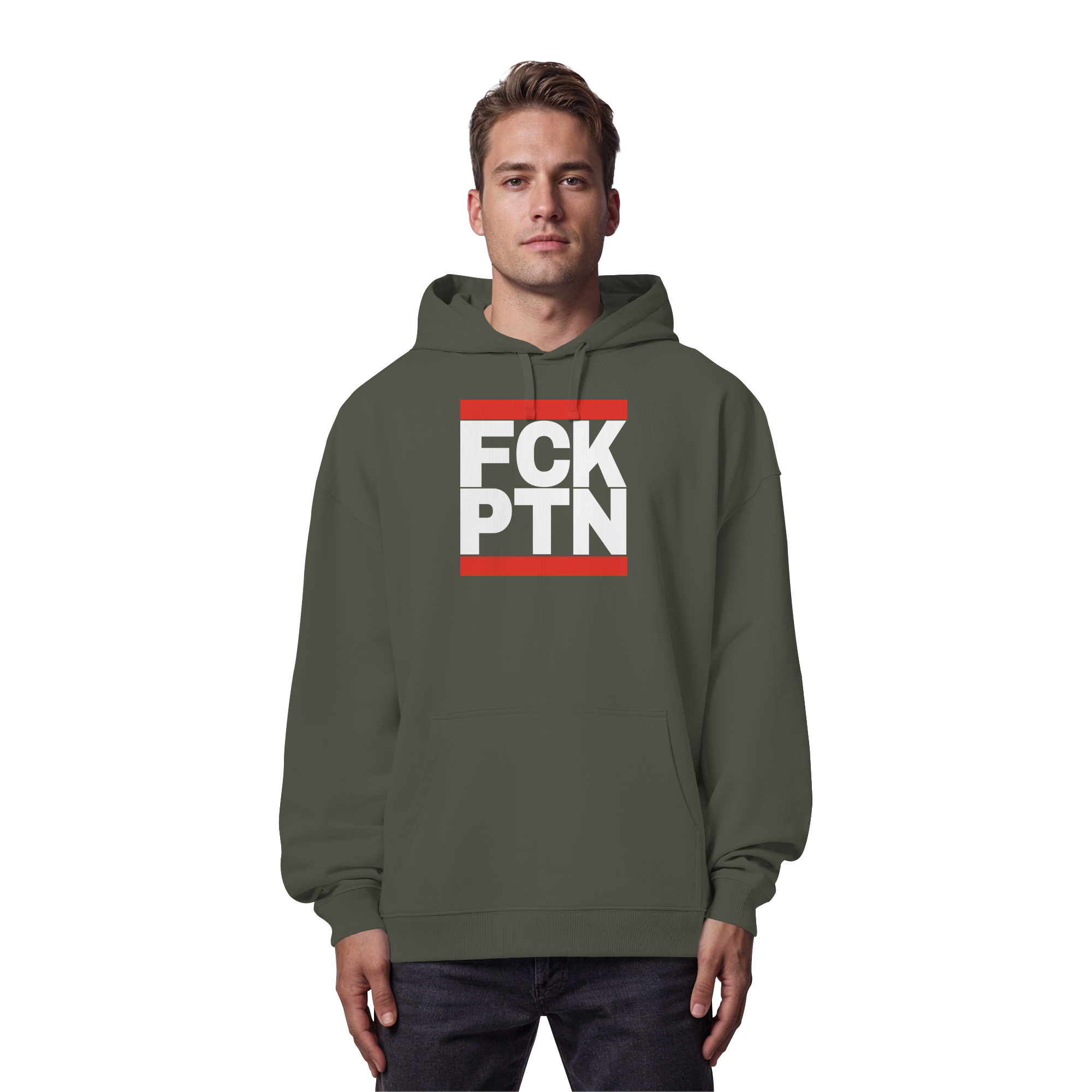 FCK PTN (weiße Schrift) - Organic Oversize Hoodie