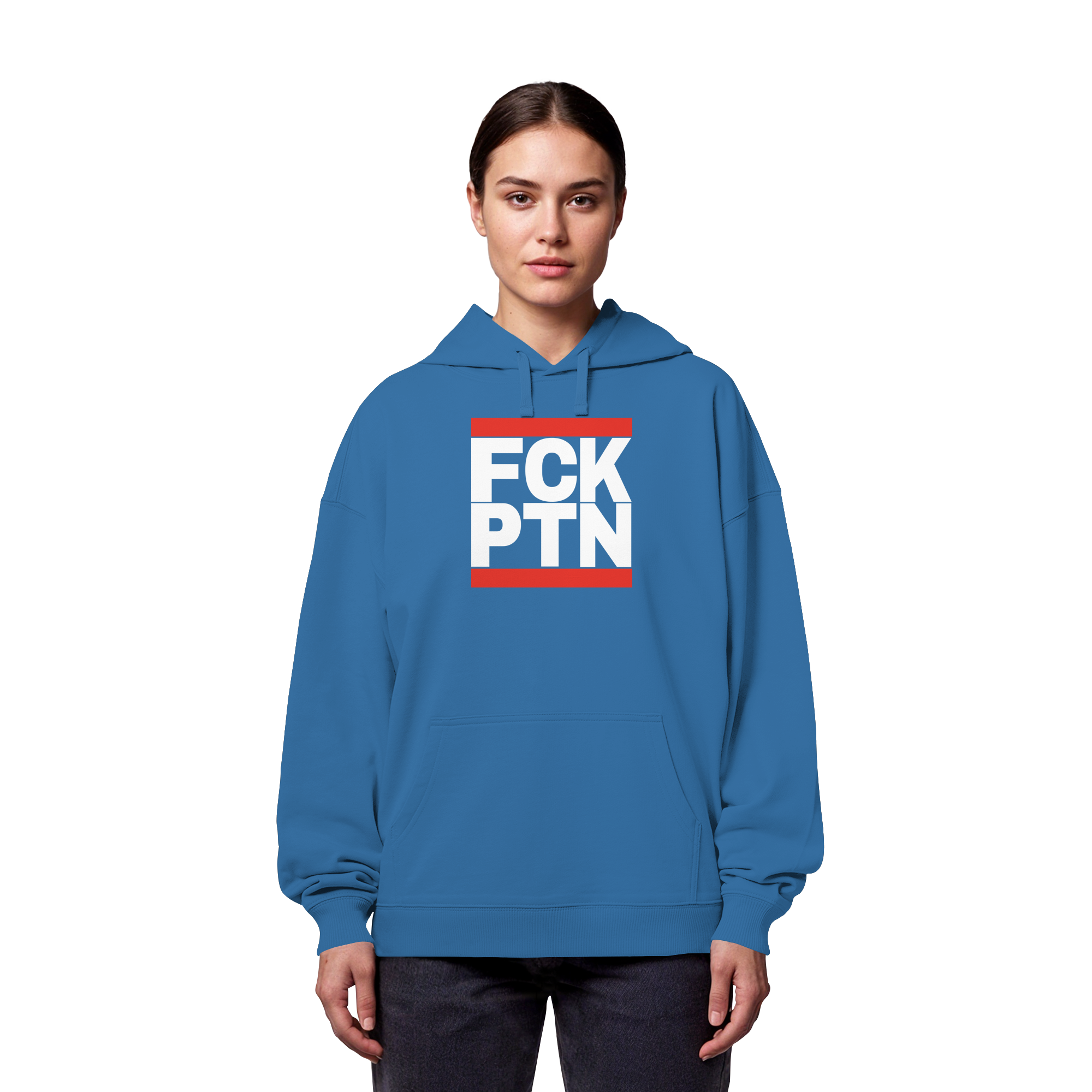 FCK PTN (weiße Schrift) - Organic Oversize Hoodie