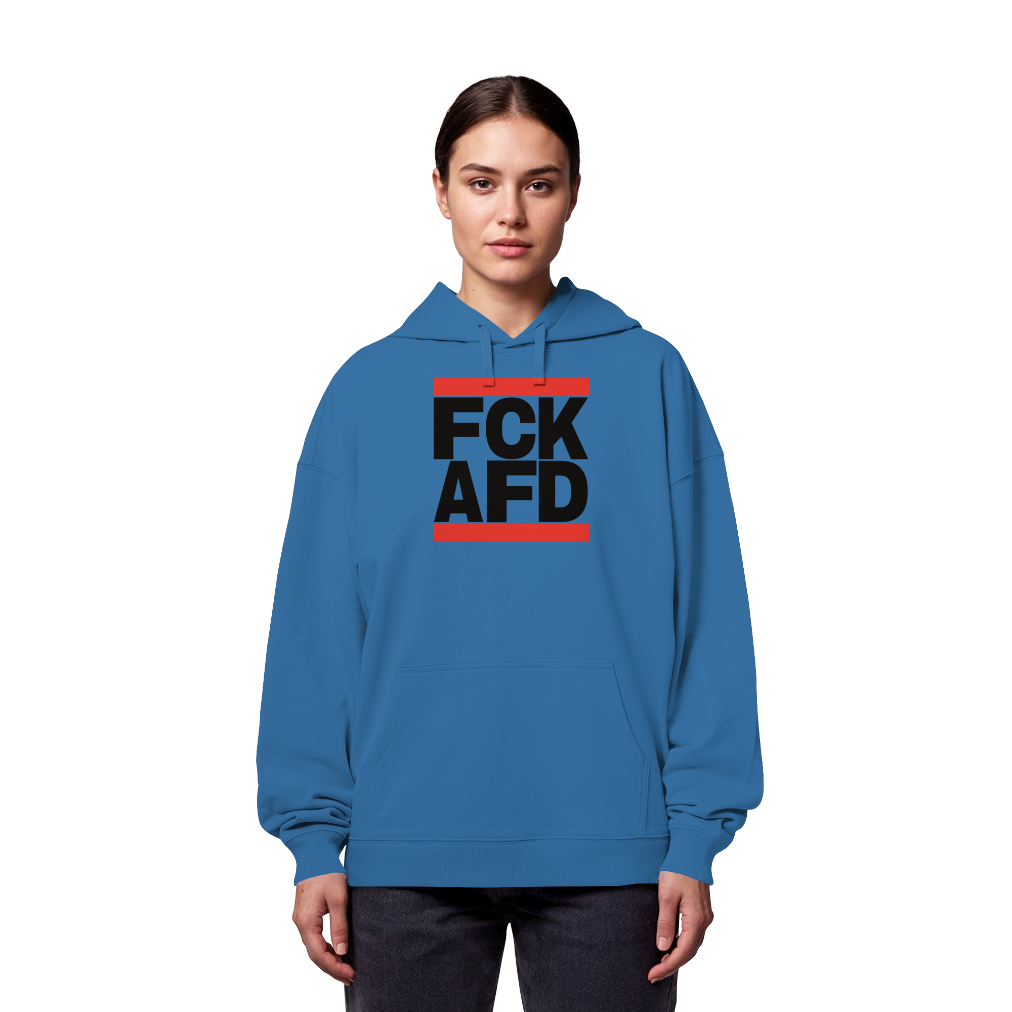 FCK AFD (schwarze Schrift) - Organic Oversize Hoodie