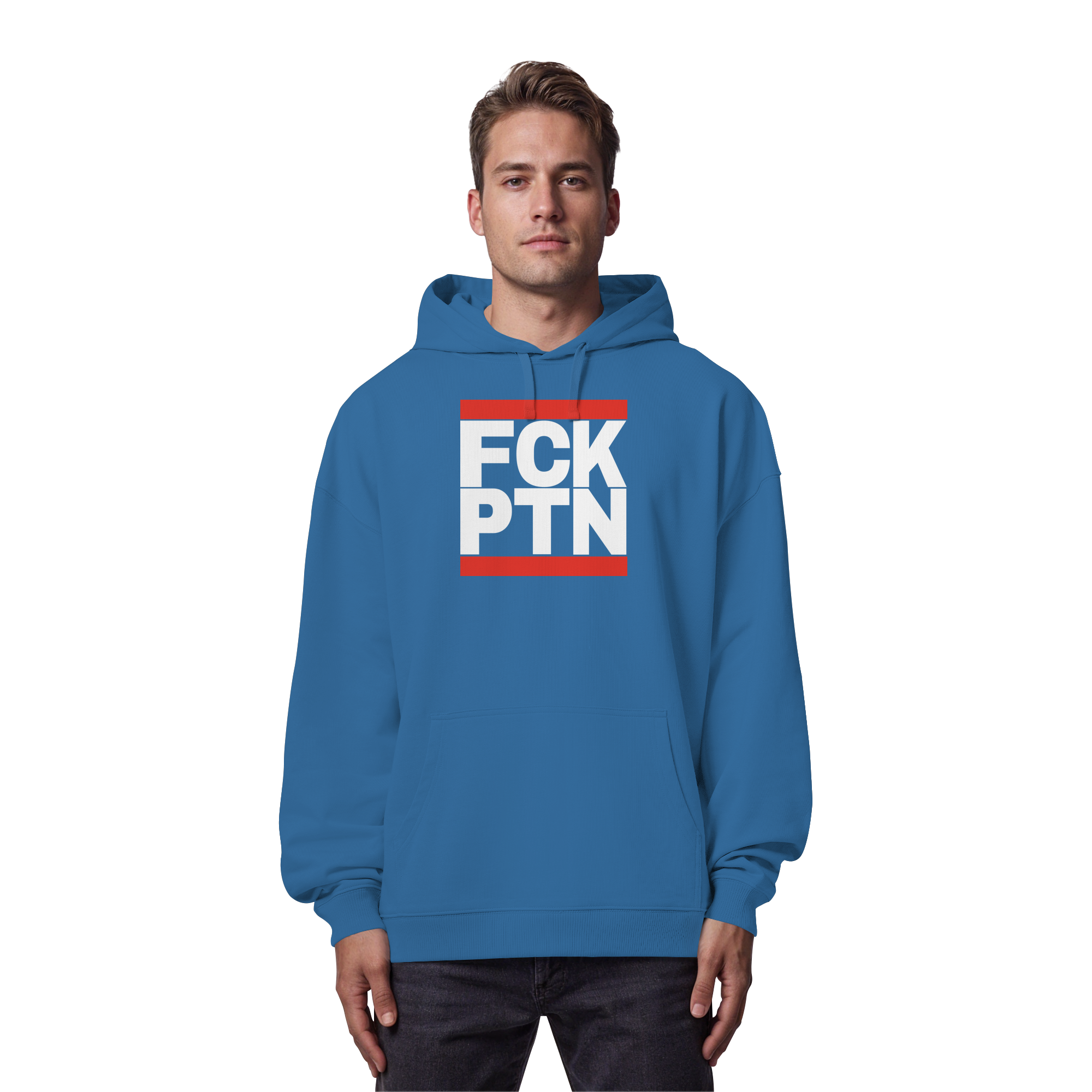 FCK PTN (weiße Schrift) - Organic Oversize Hoodie