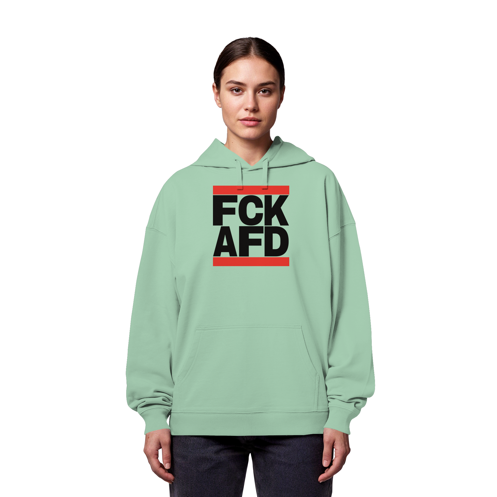 FCK AFD (schwarze Schrift) - Organic Oversize Hoodie