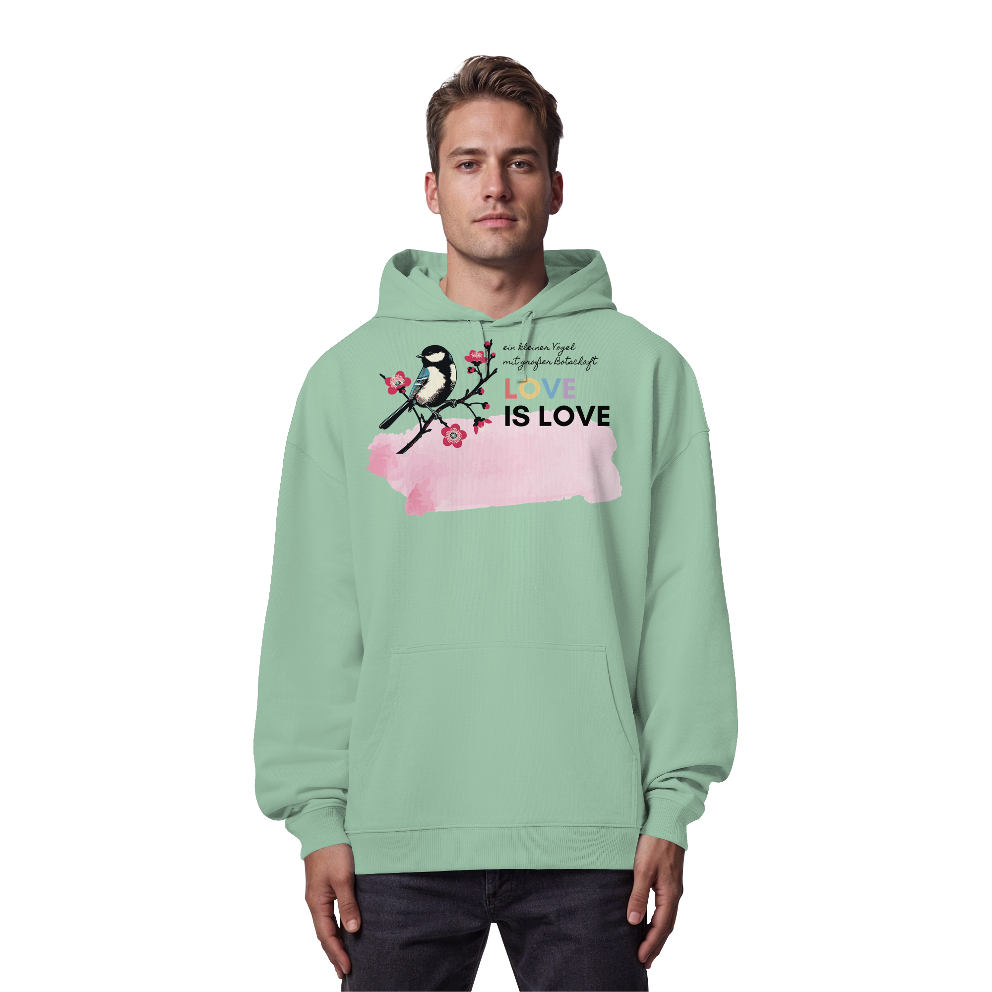 Kleine Flügel, große Botschaft - Organic Oversize Hoodie