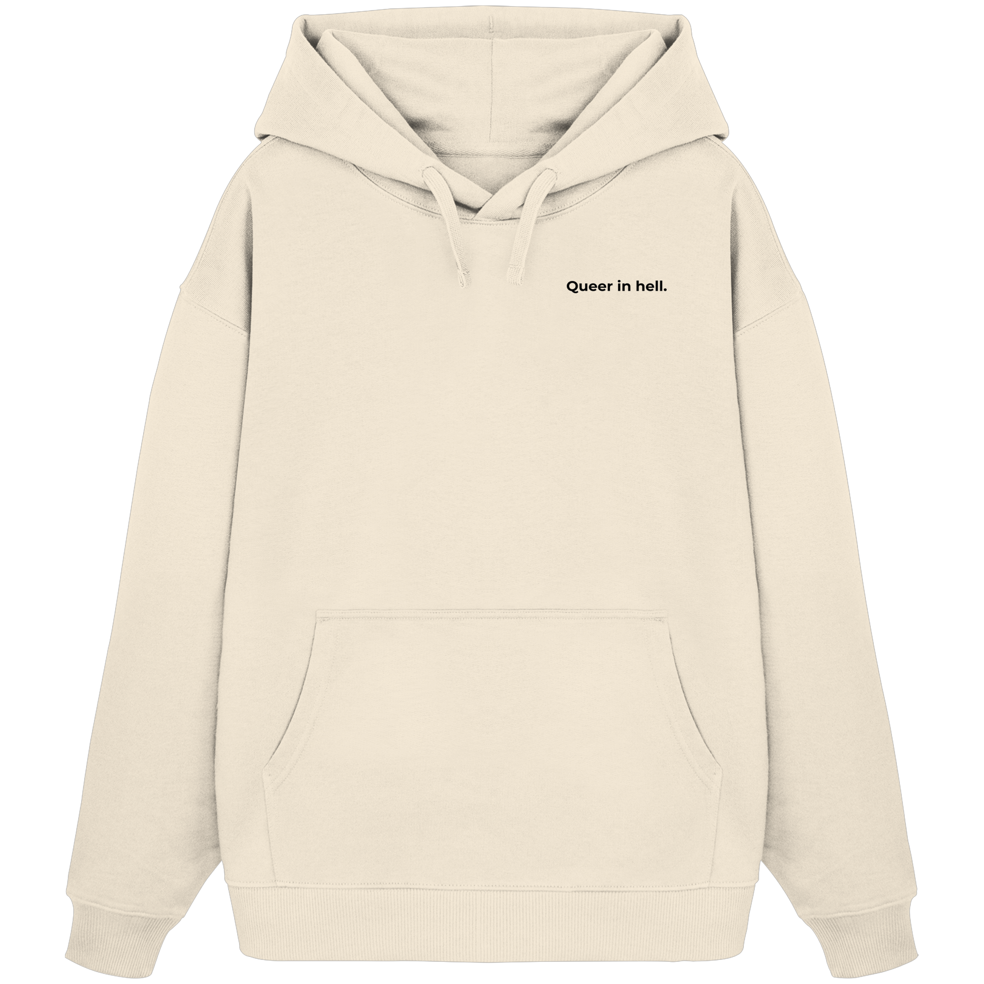 Queer in Hell '25 Backprint - Organic Oversize Hoodie
