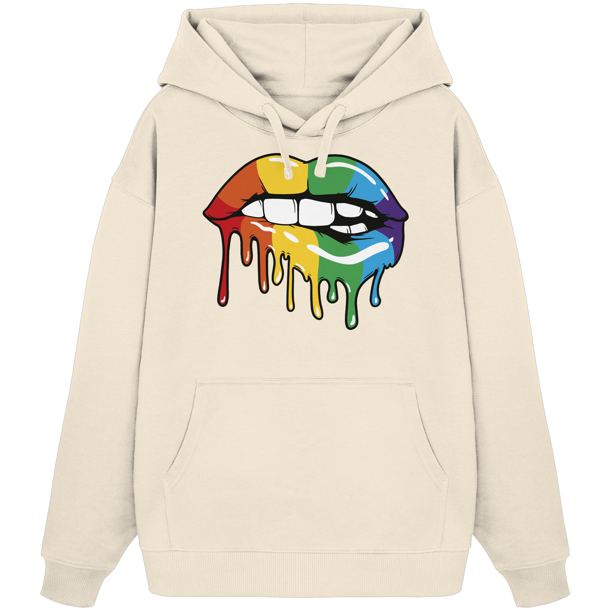 Regenbogen Lippen - Organic Oversize Hoodie