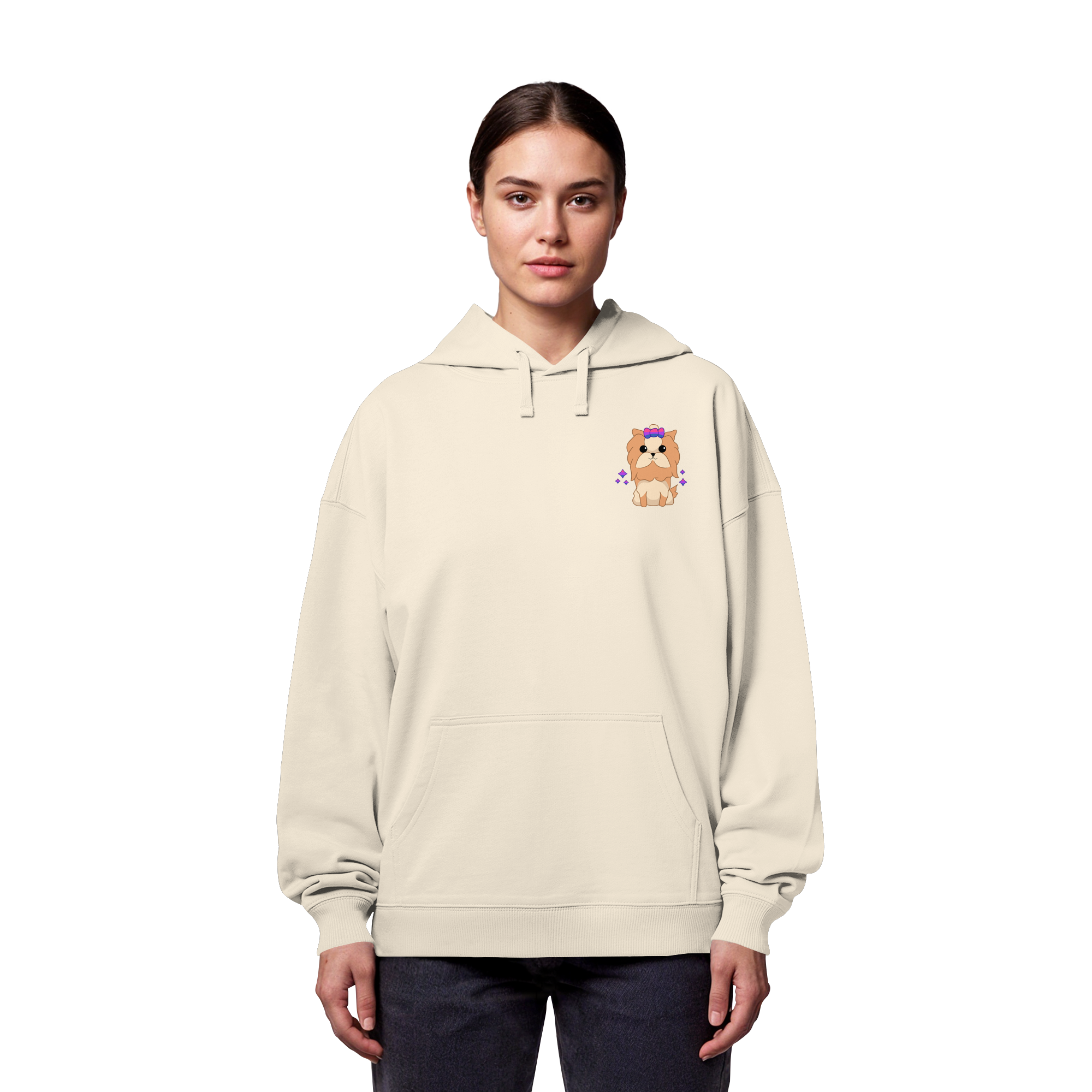 Cute Bisexual Dog - Organic Oversize Hoodie