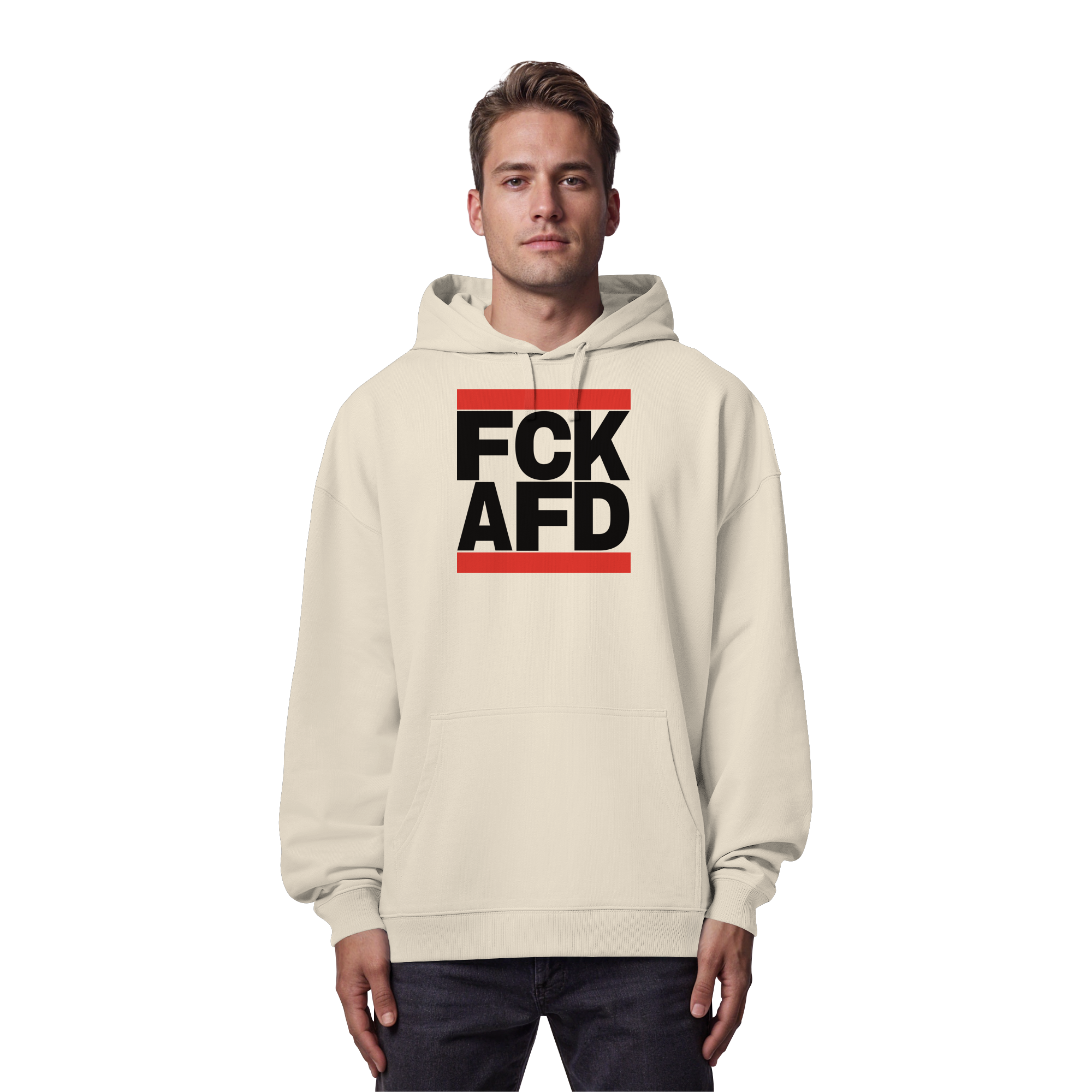 FCK AFD (schwarze Schrift) - Organic Oversize Hoodie