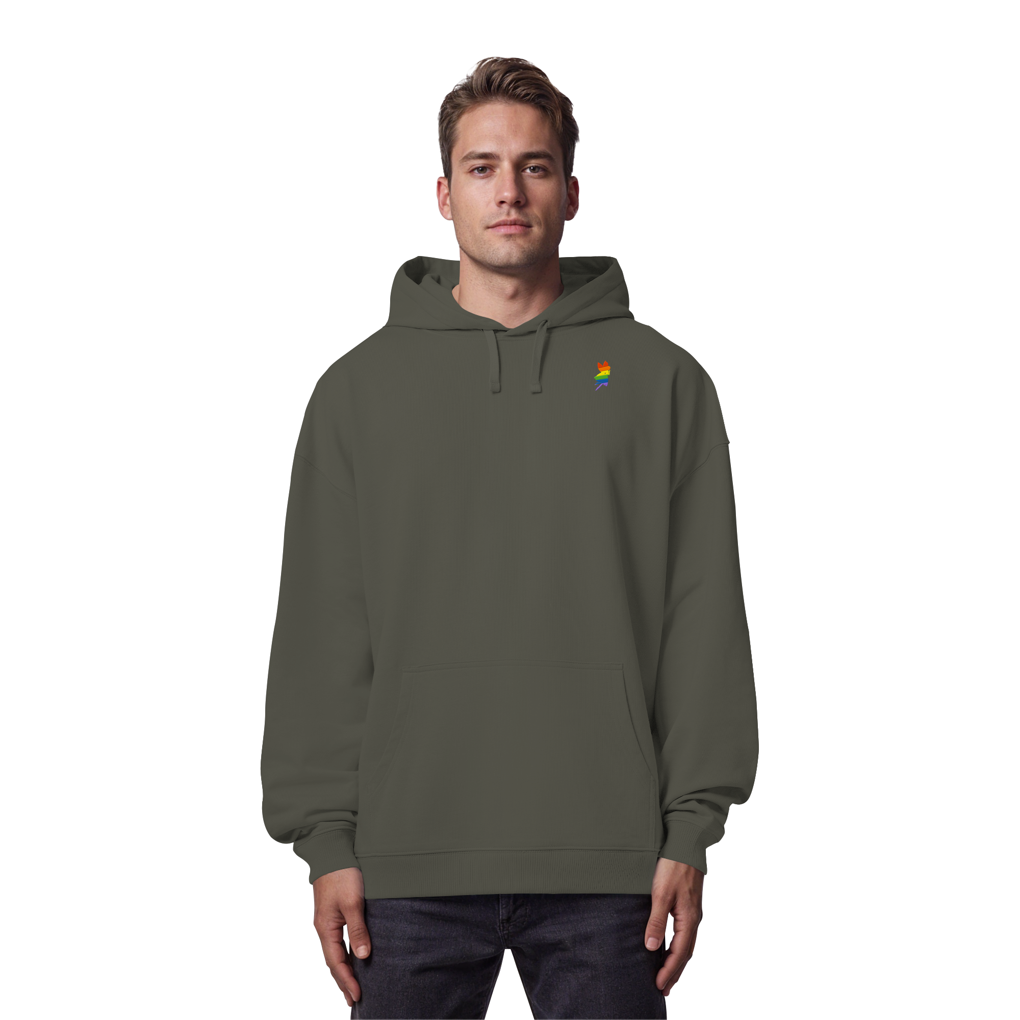 Regenbogen Fee - Organic Oversize Hoodie (Stick)