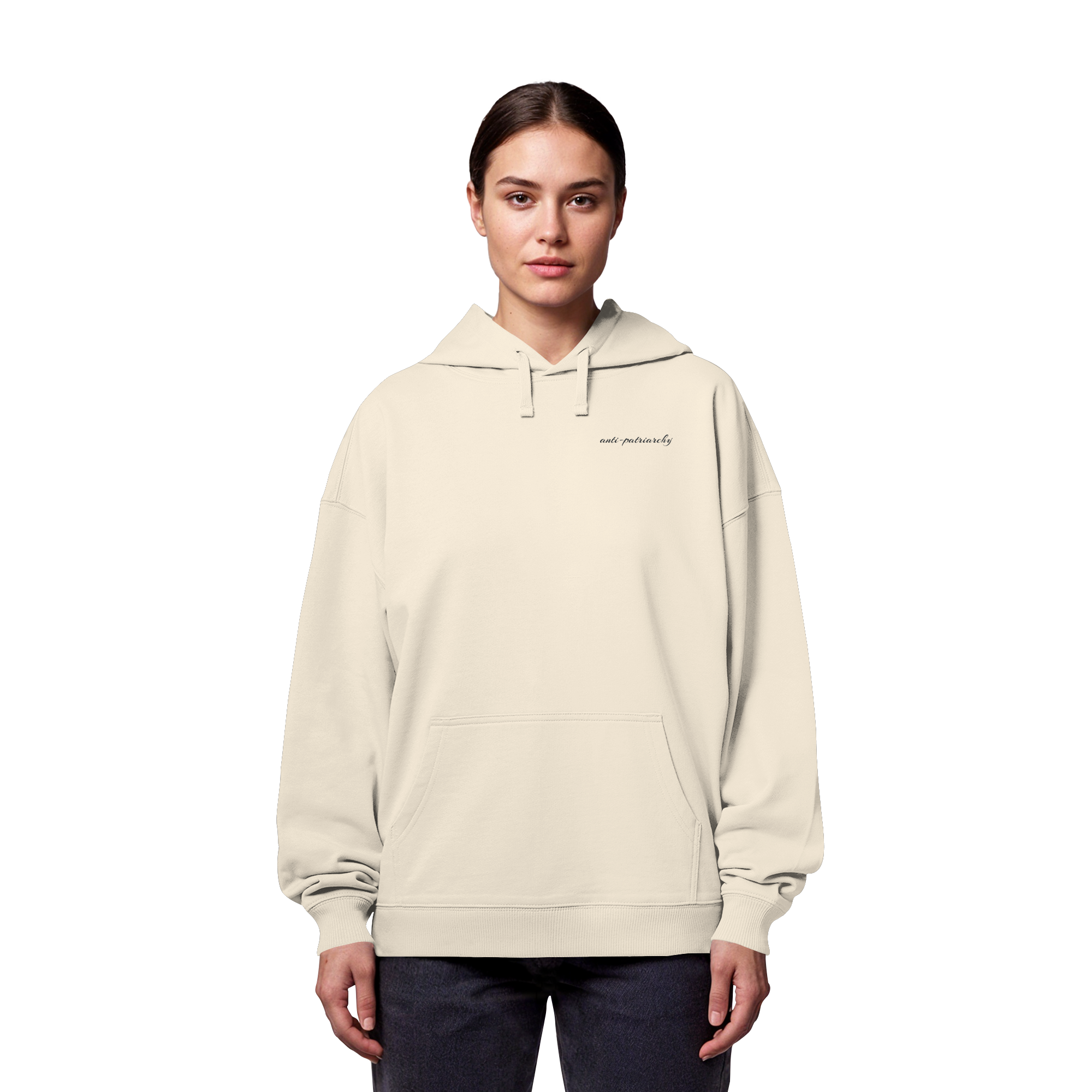 anti patriarchy - Organic Oversize Hoodie (Stick)