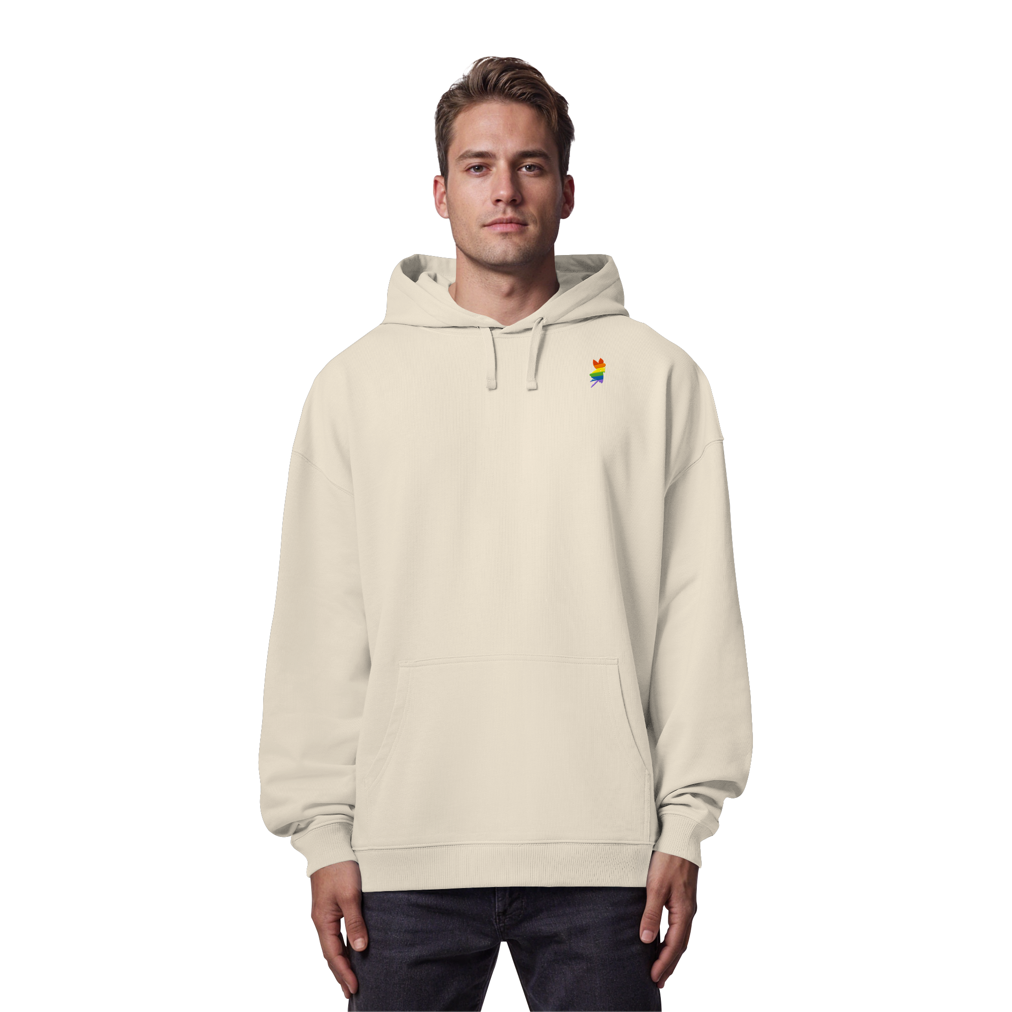 Regenbogen Fee - Organic Oversize Hoodie (Stick)