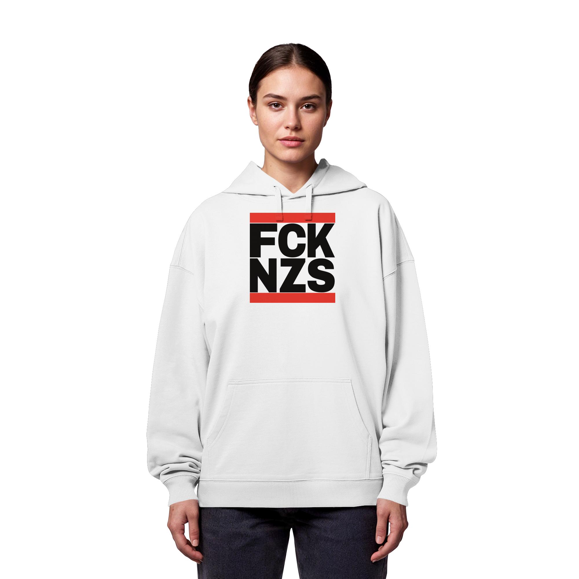 FCK NZS (schwarze Schrift) - Organic Oversize Hoodie