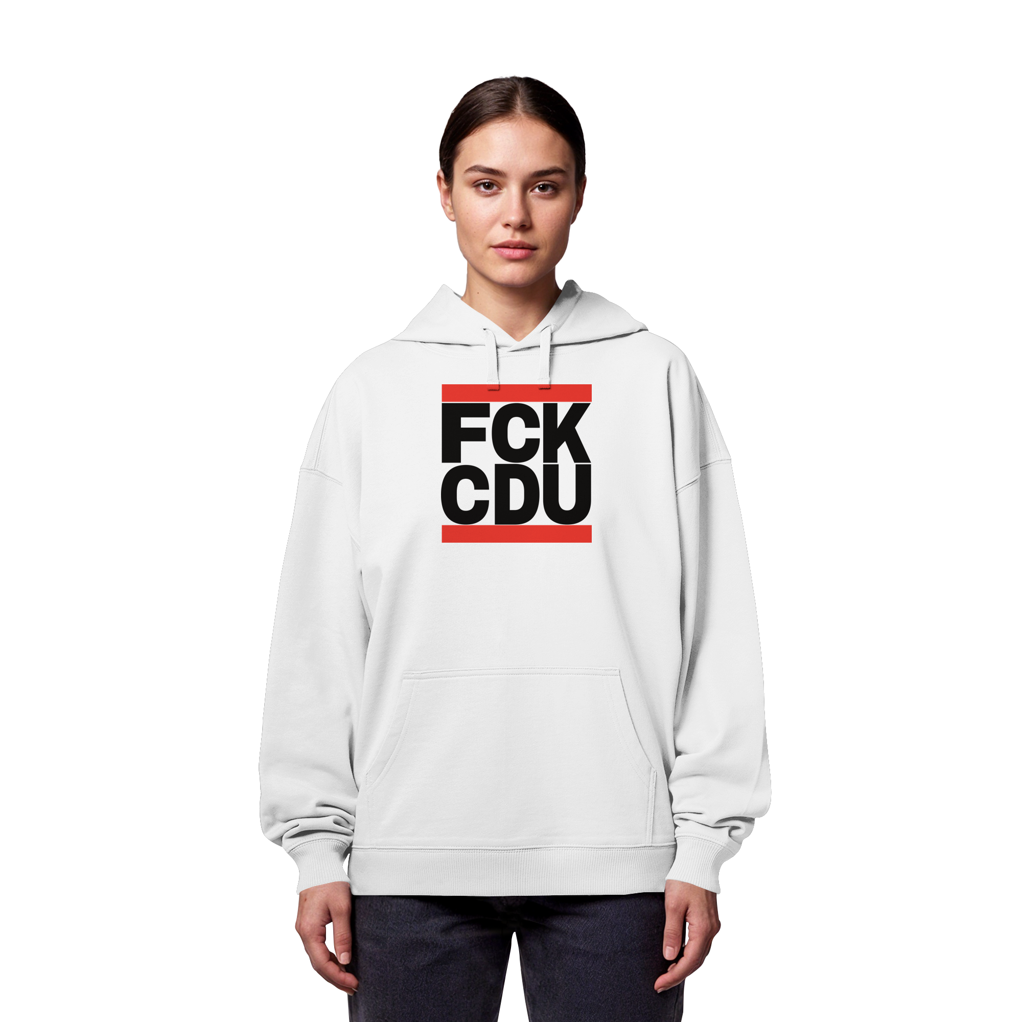 FCK CDU (schwarze Schrift) - Organic Oversize Hoodie