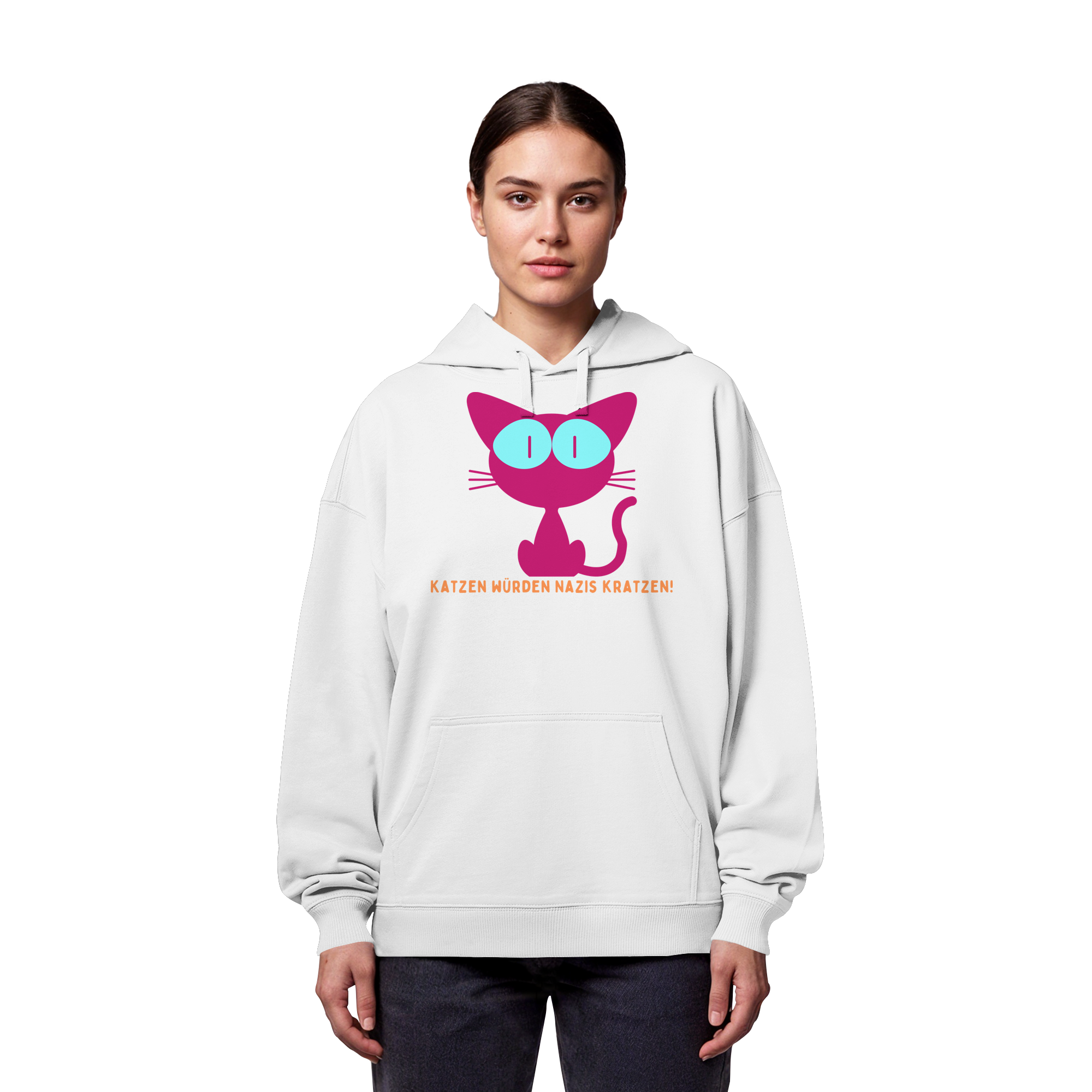 Katzen würden Nazis kratzen - Organic Oversize Hoodie
