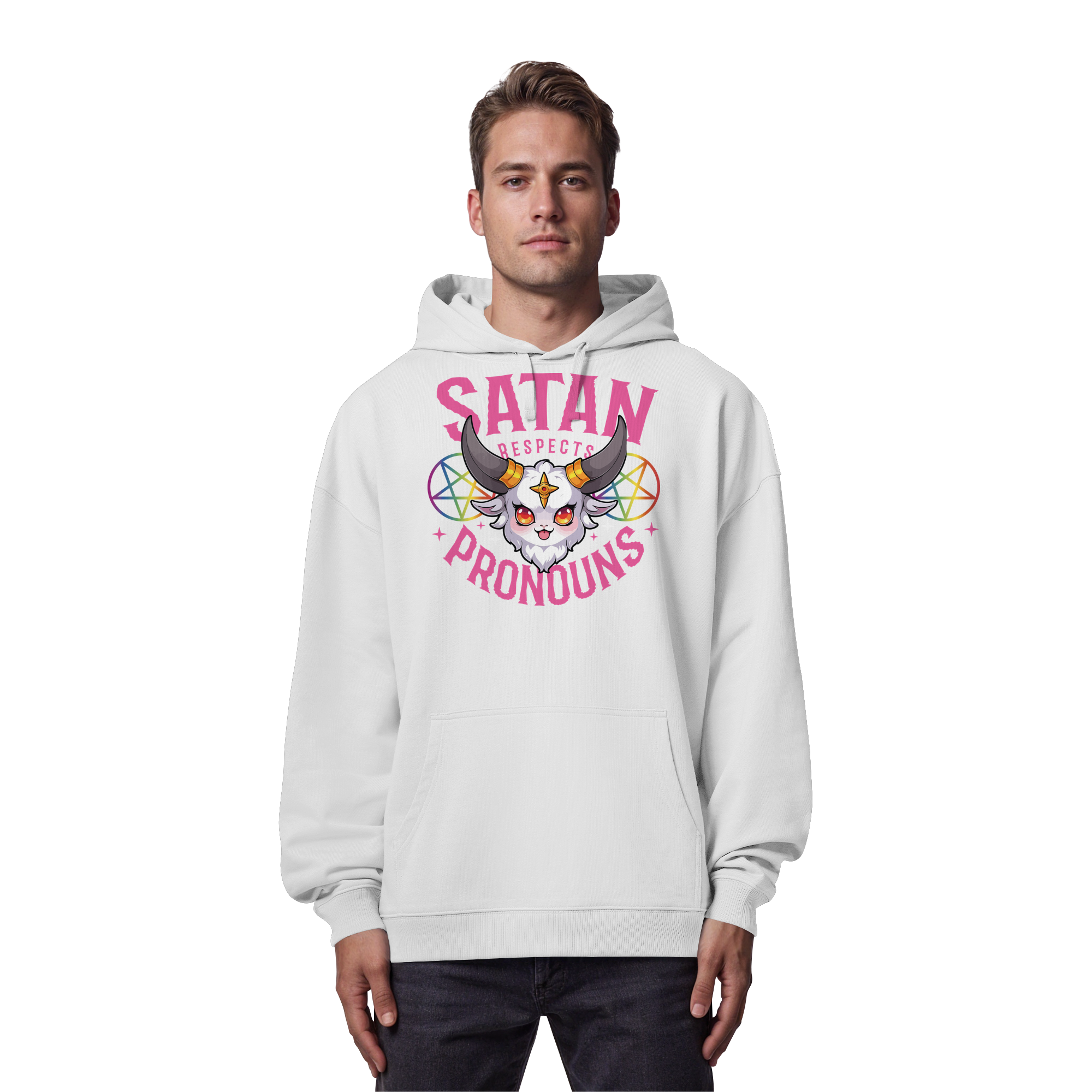 Satan Respects Pronouns - Organic Oversize Hoodie