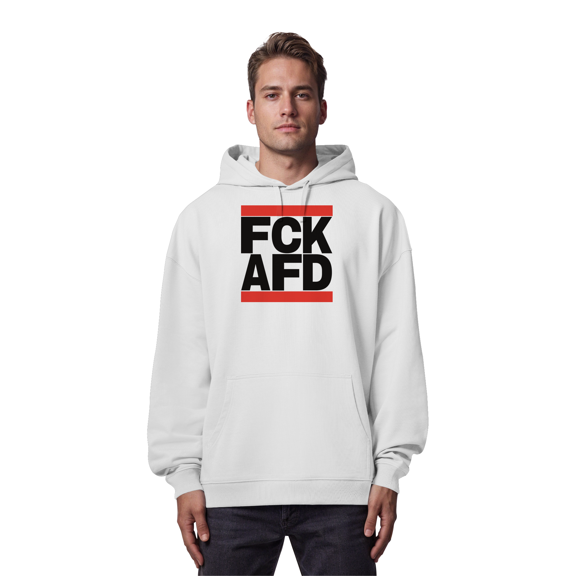 FCK AFD (schwarze Schrift) - Organic Oversize Hoodie