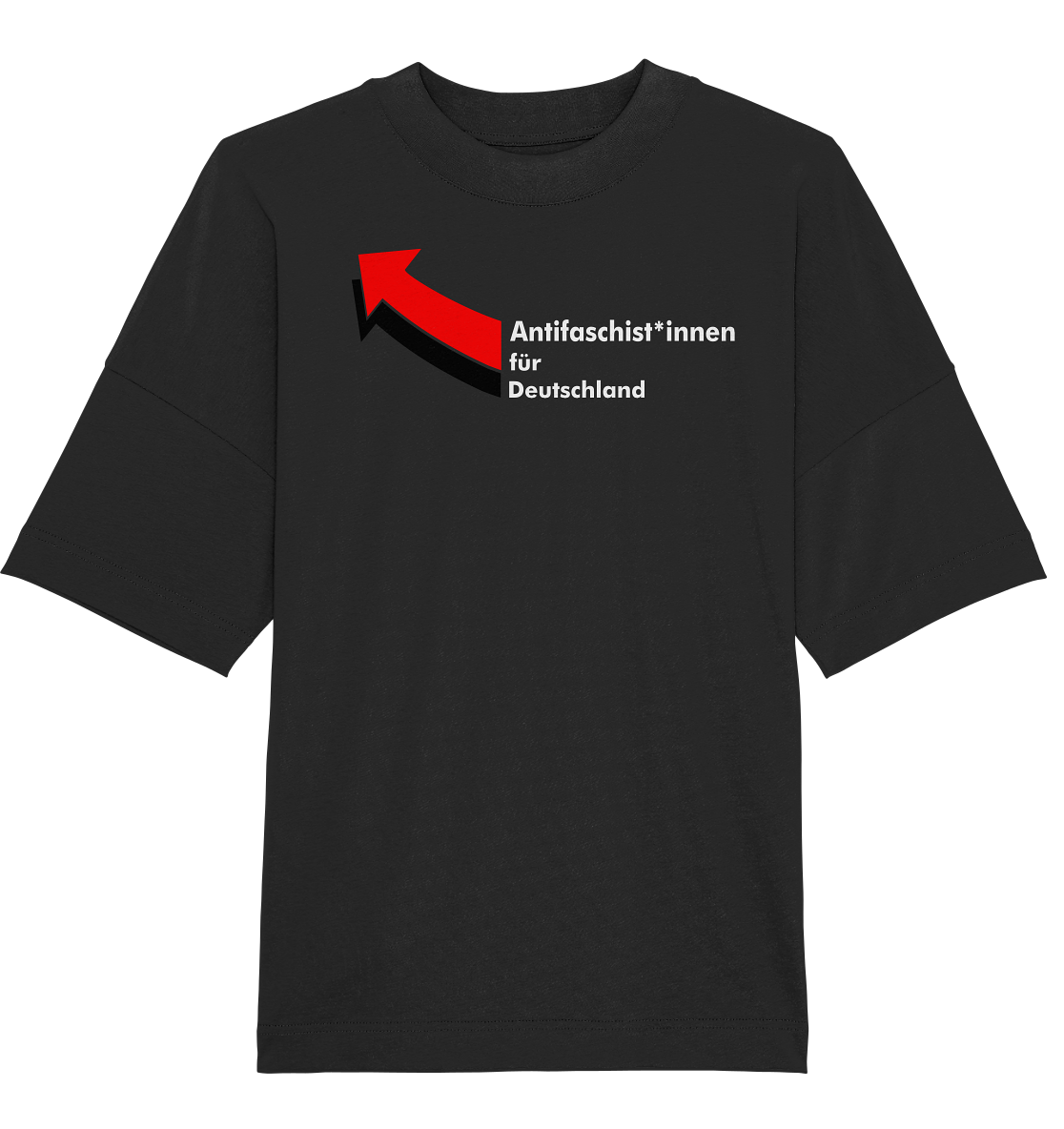 Antifaschist*innen für Deutschland (weiße Schrift) - Organic Oversize Shirt