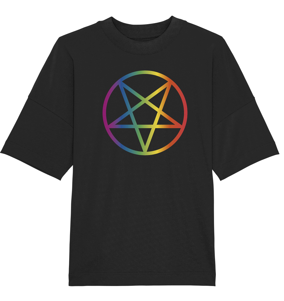 Regenbogen Pentagramm - Organic Oversize Shirt