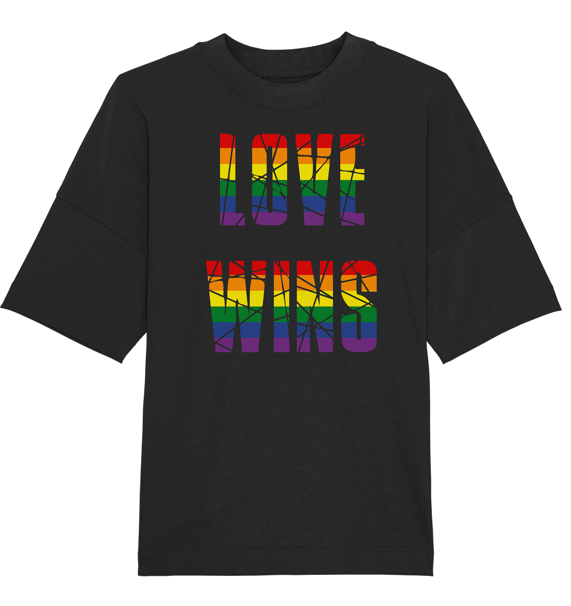 LOVE WINS in Regenbogen Farben - Organic Oversize Shirt
