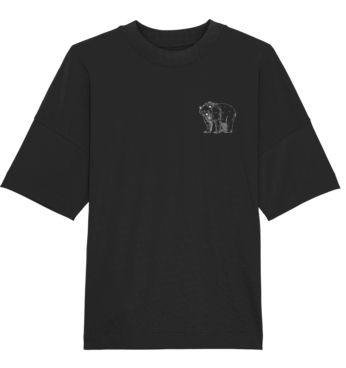 Team Bär Backprint (weiß) - Organic Oversize Shirt
