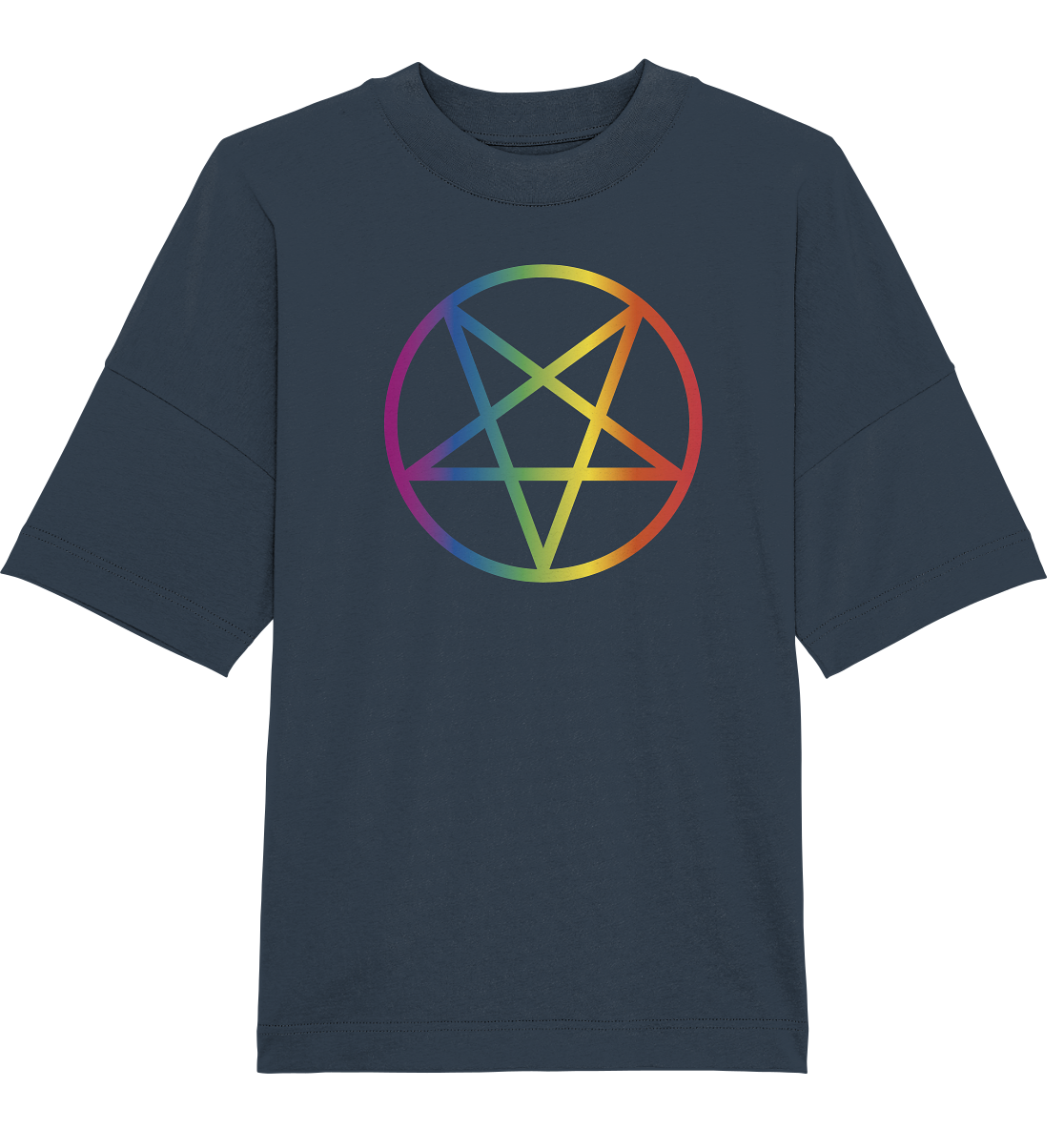 Regenbogen Pentagramm - Organic Oversize Shirt