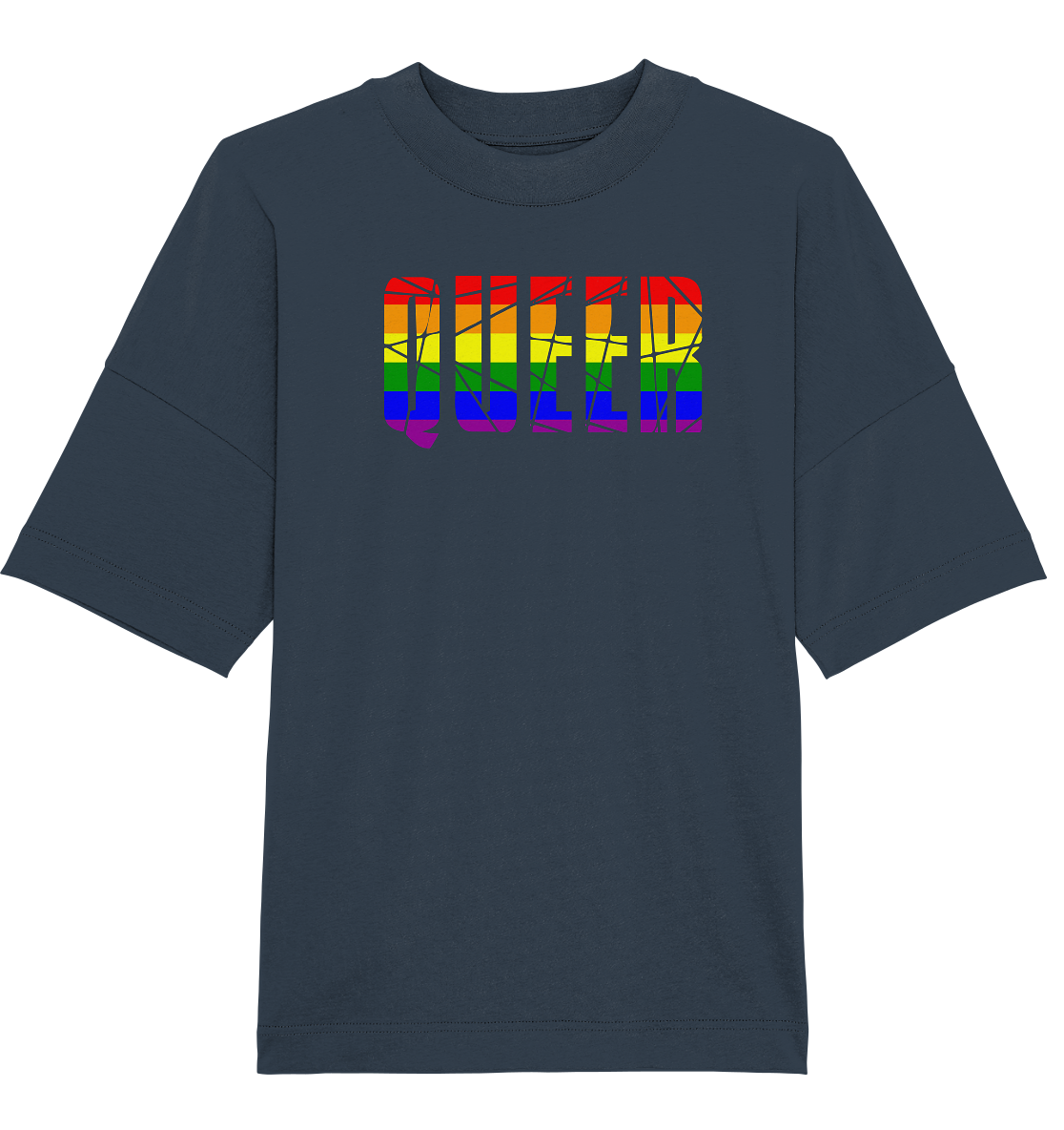 QUEER in Regenbogen Farben - Organic Oversize Shirt