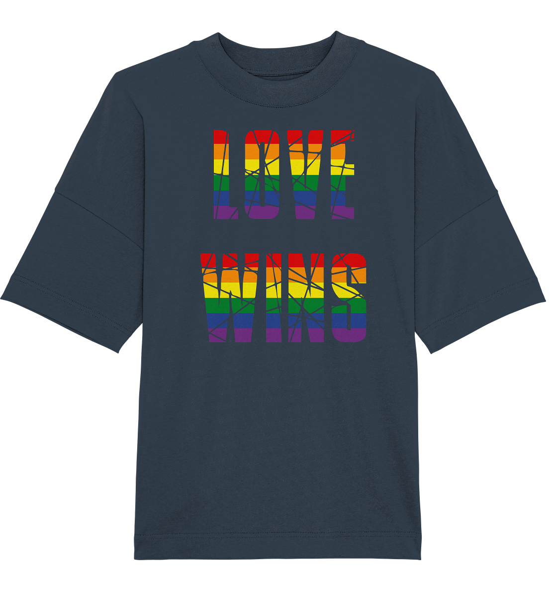 LOVE WINS in Regenbogen Farben - Organic Oversize Shirt
