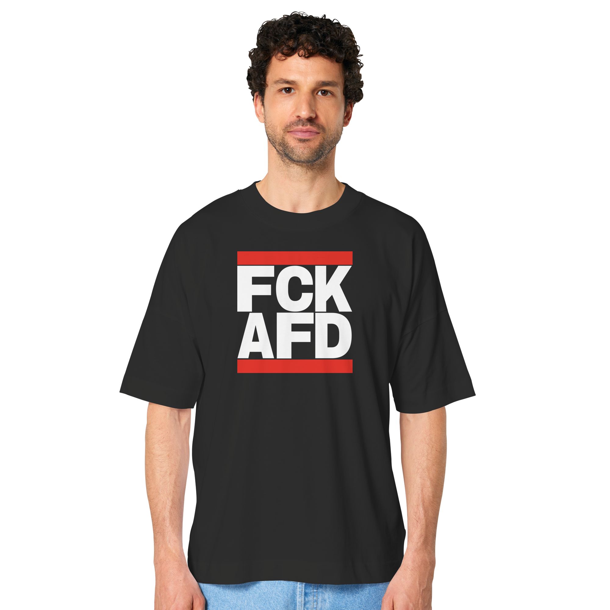 FCK AFD (weiße Schrift) - Organic Oversize Shirt