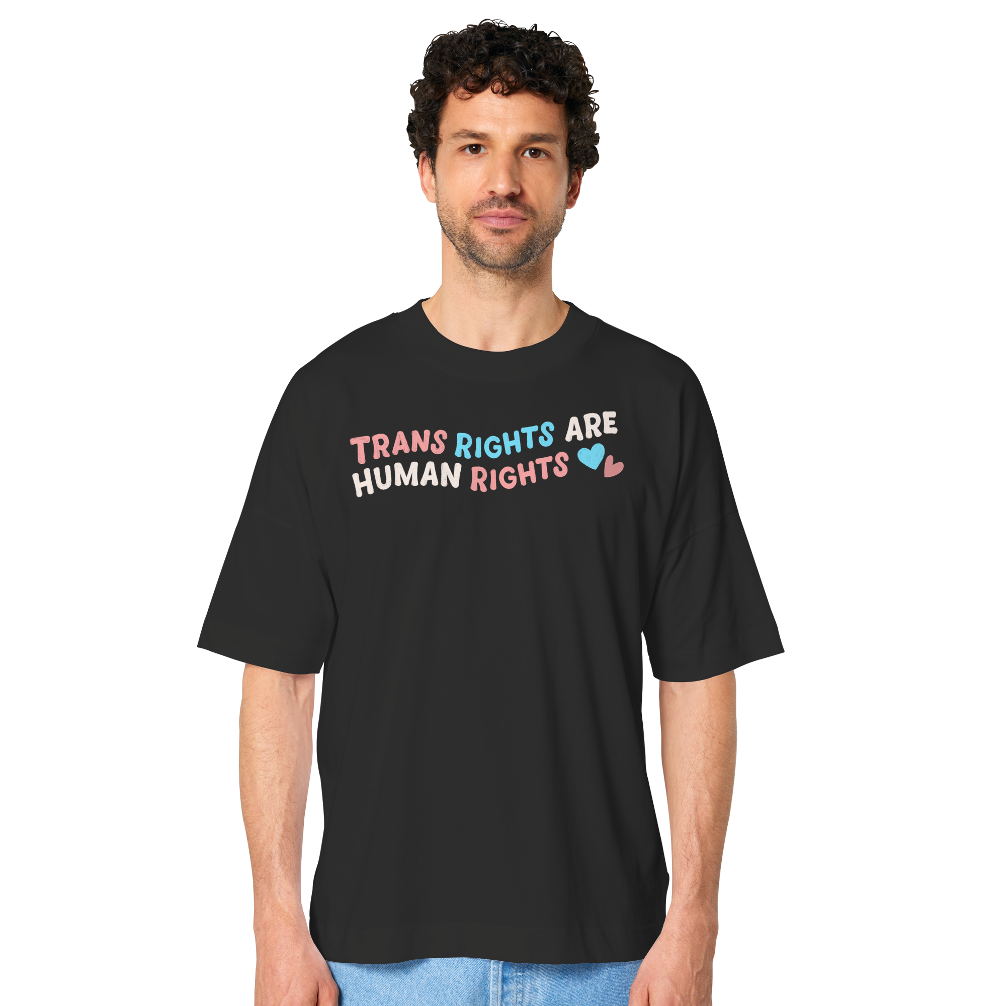 Trans Rights are Human Rights "Pastel Power Edition" - Organic Oversize Shirt
