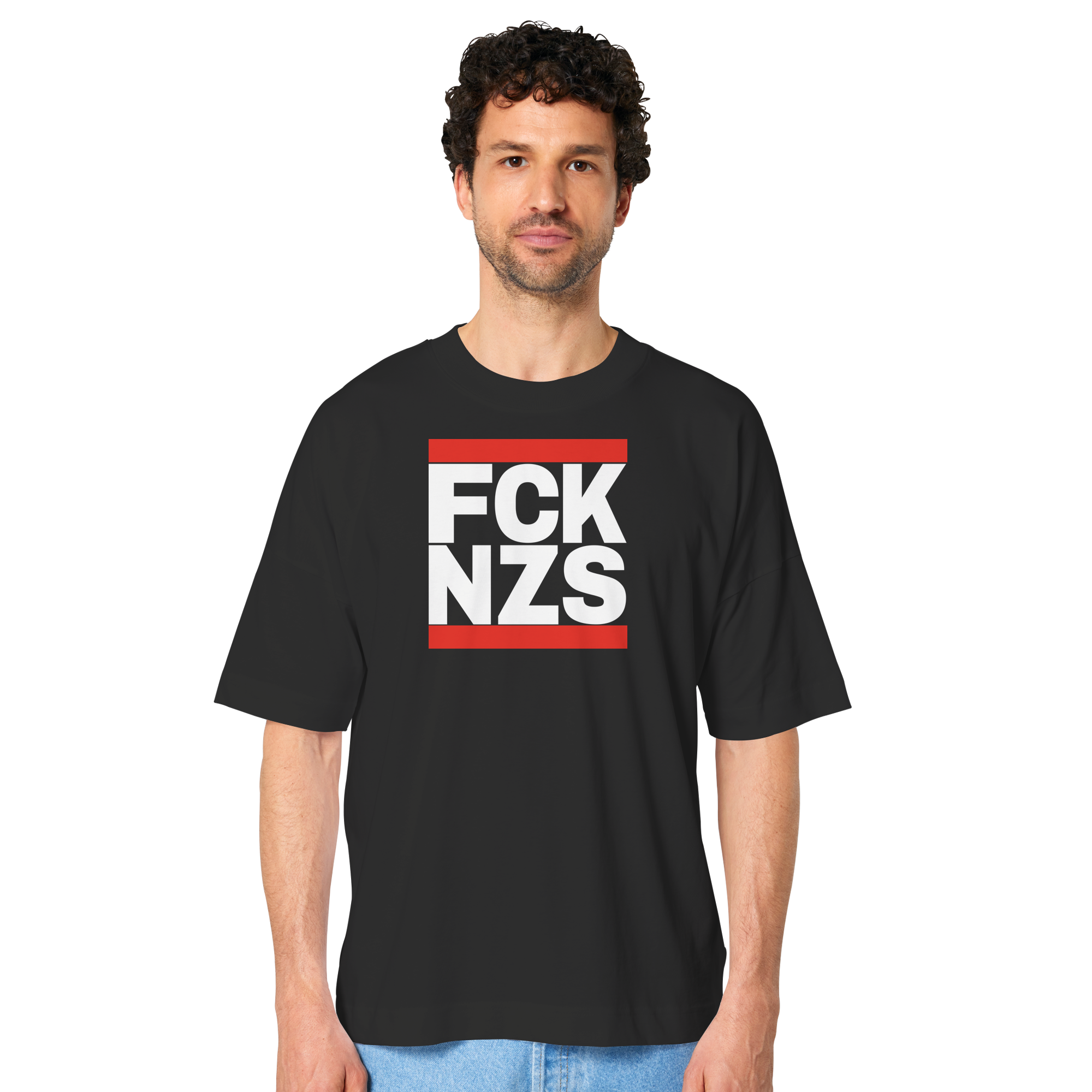 FCK NZS (weiße Schrift) - Organic Oversize Shirt