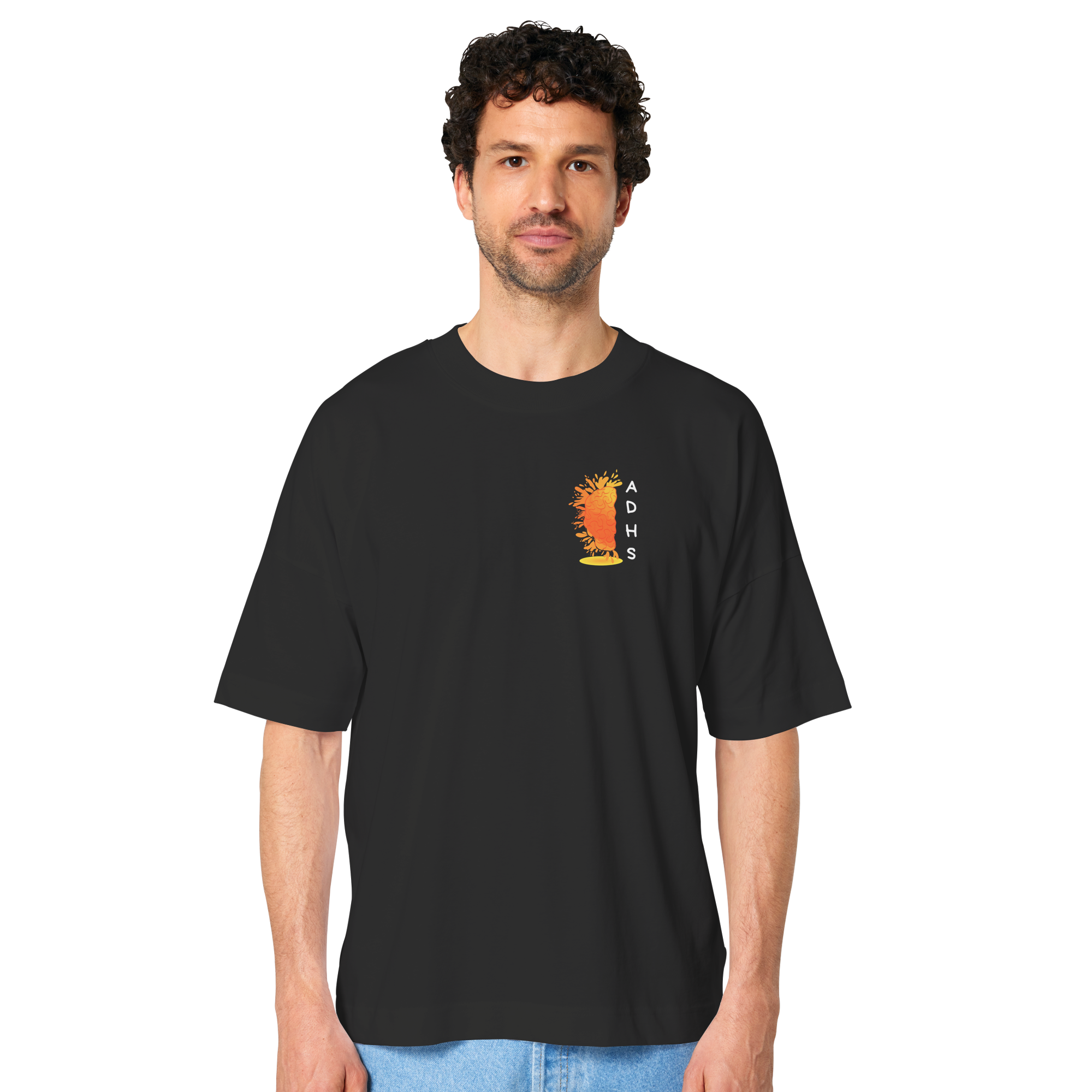 ADHS Authentisch Dynamisch Humorvoll Stark Backprint - Organic Oversize Shirt