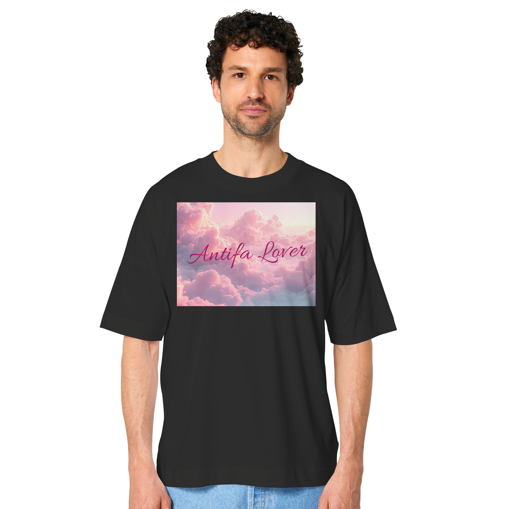 Antifa Lover Backprint - Organic Oversize Shirt