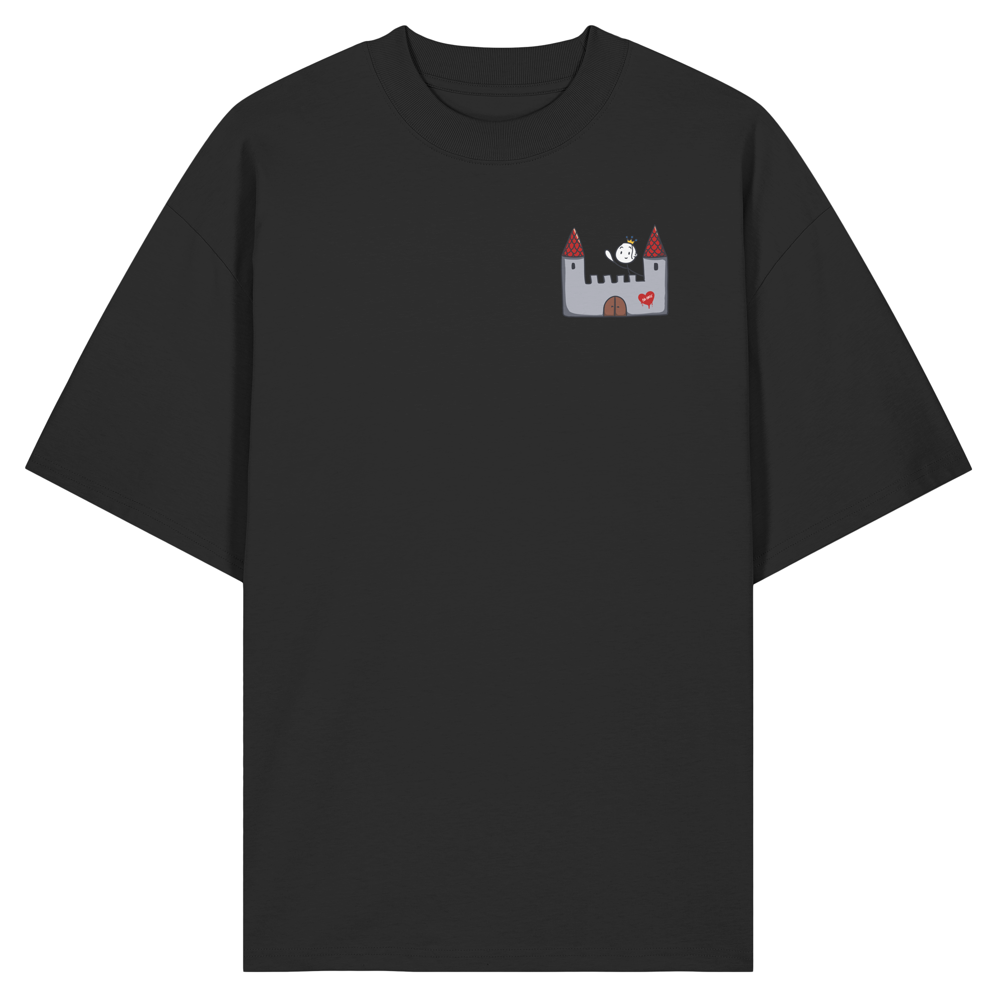Seelenmännchen "Schloss Edition" Brustprint (dunkel) - Organic Oversize Shirt