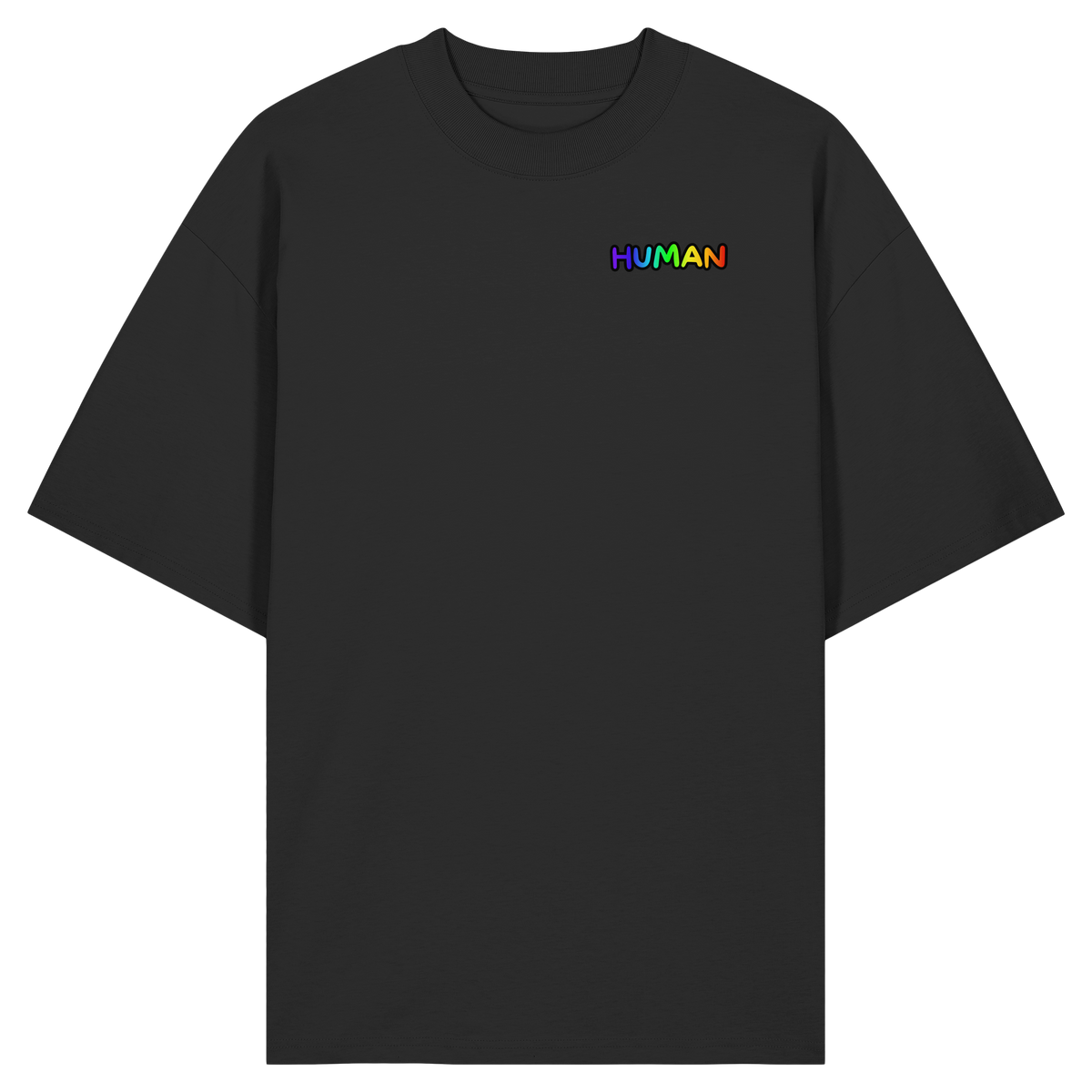 HUMAN in Regenbogen Farben "Bubble Edition" - Organic Oversize Shirt