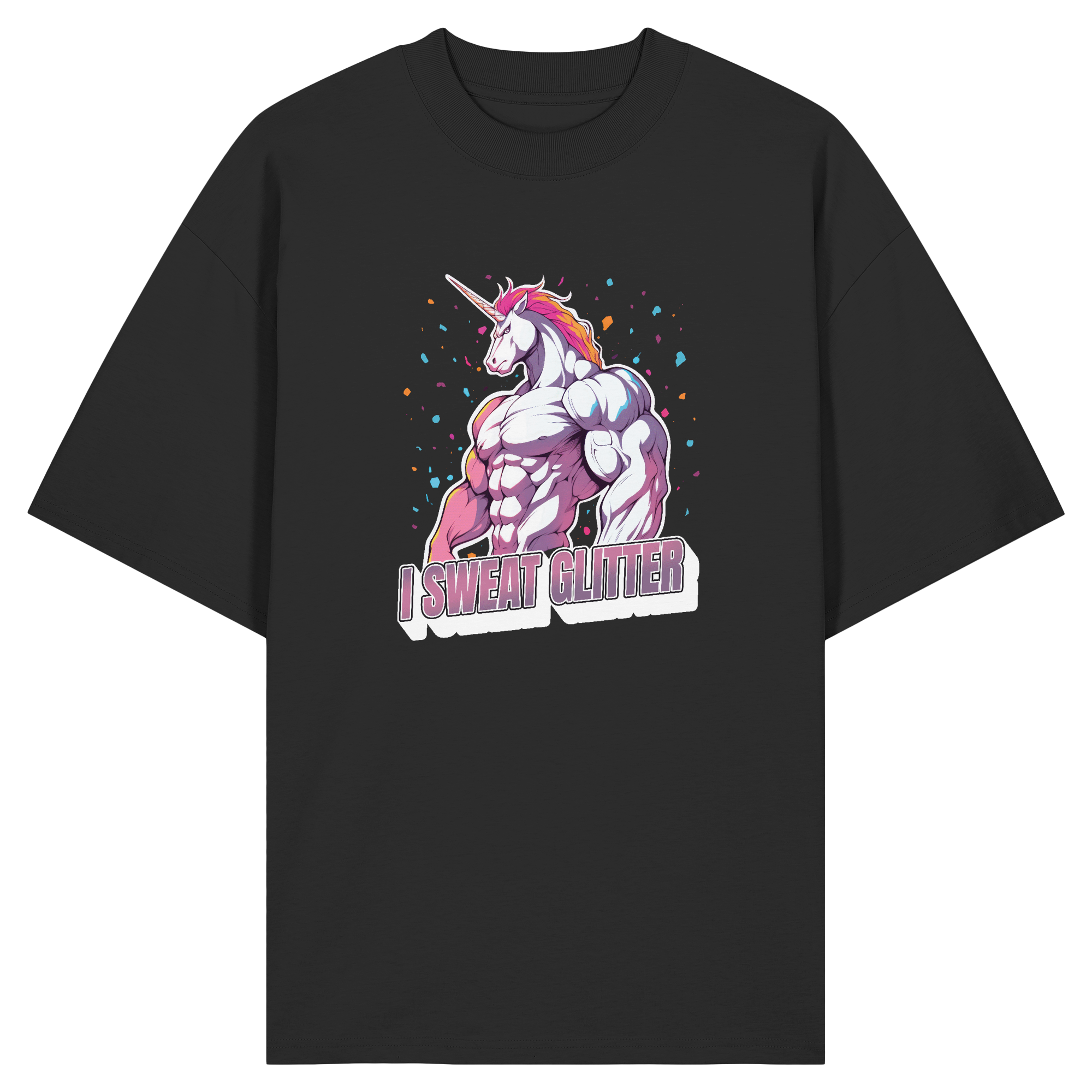 I sweat Glitter - Organic Oversize Shirt