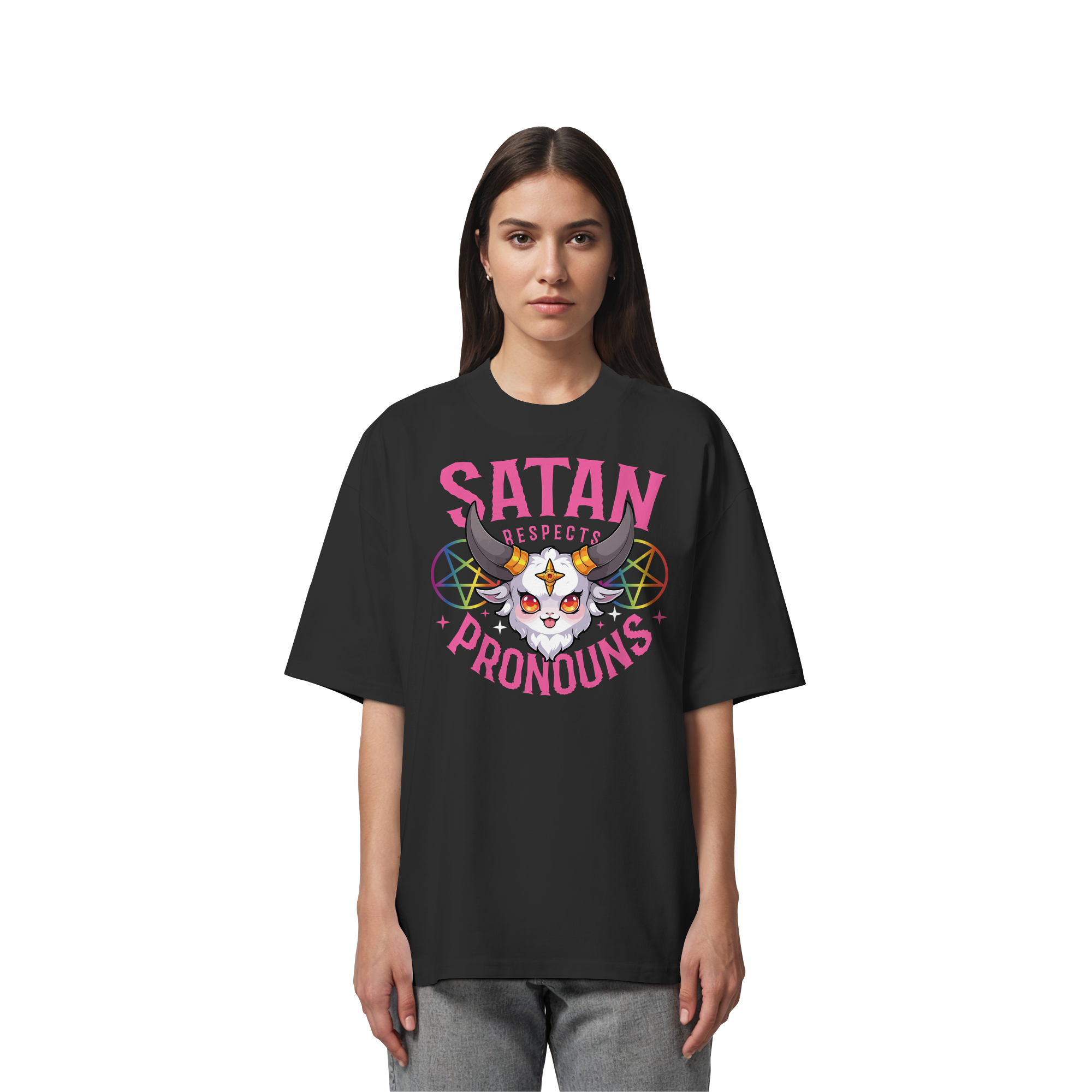 Satan Respects Pronouns - Organic Oversize Shirt