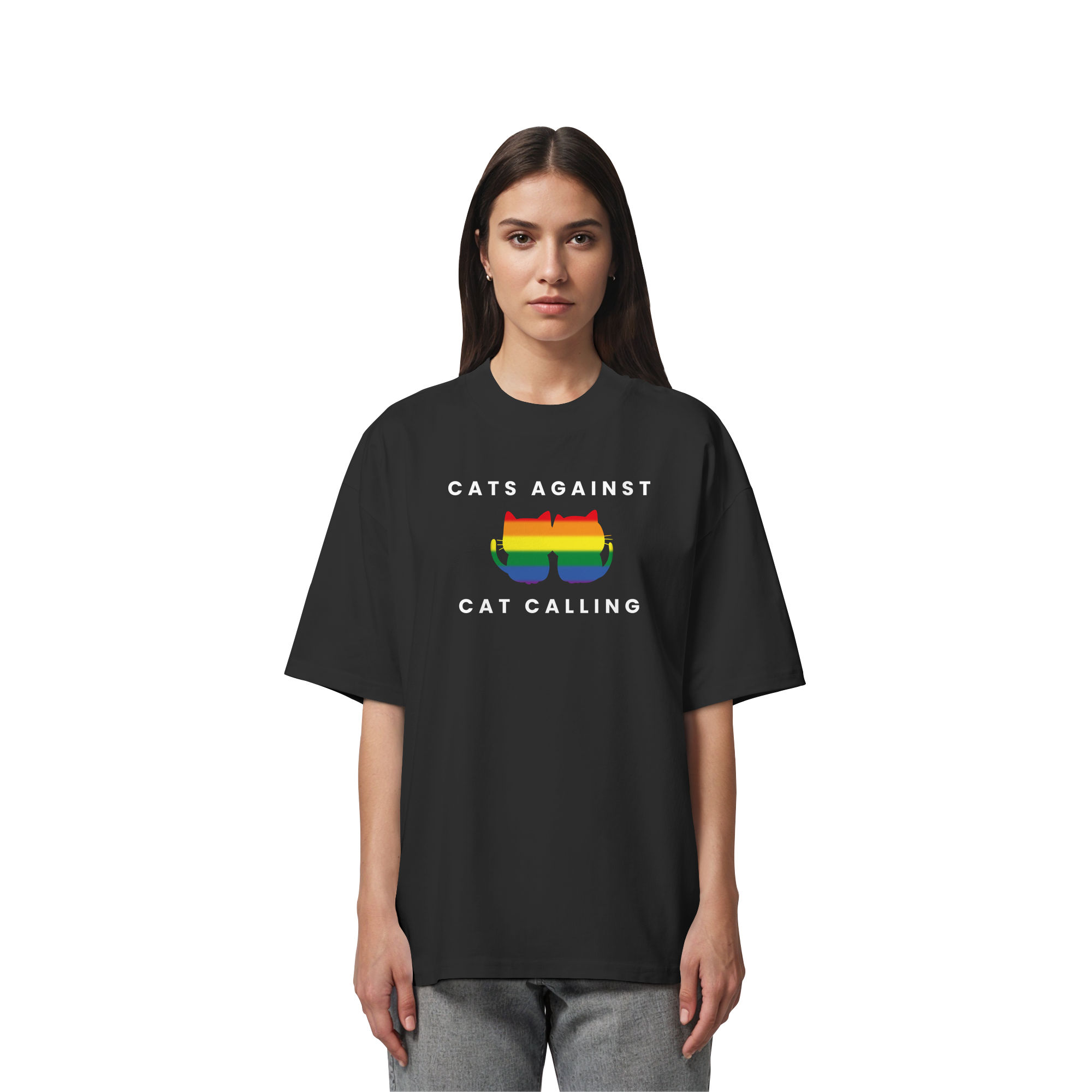 Cats Against Catcalling "Rainbow Edition" - Organic Oversize Shirt
