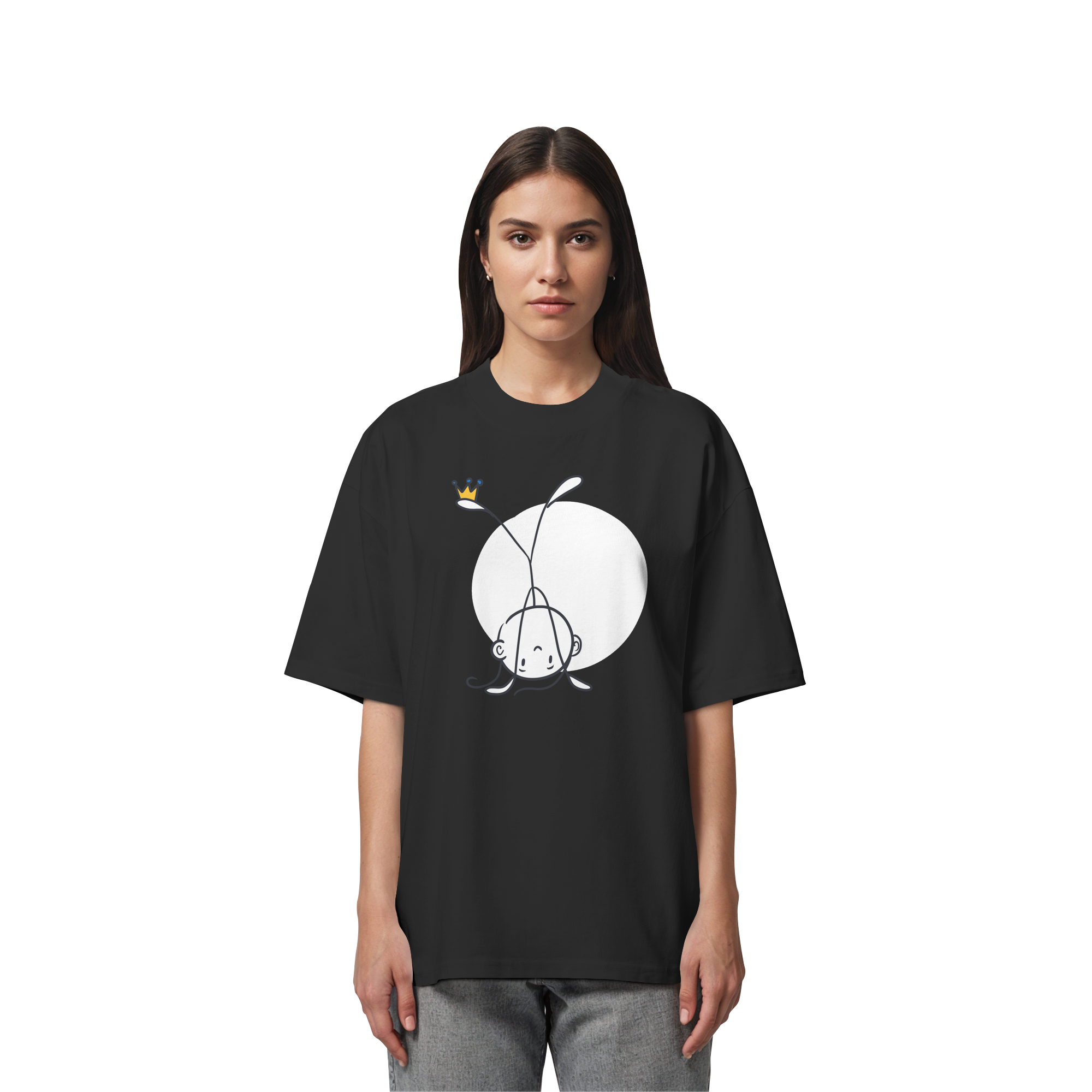 Seelenmännchen "Handstand Edition" Frontprint (dunkel) - Organic Oversize Shirt