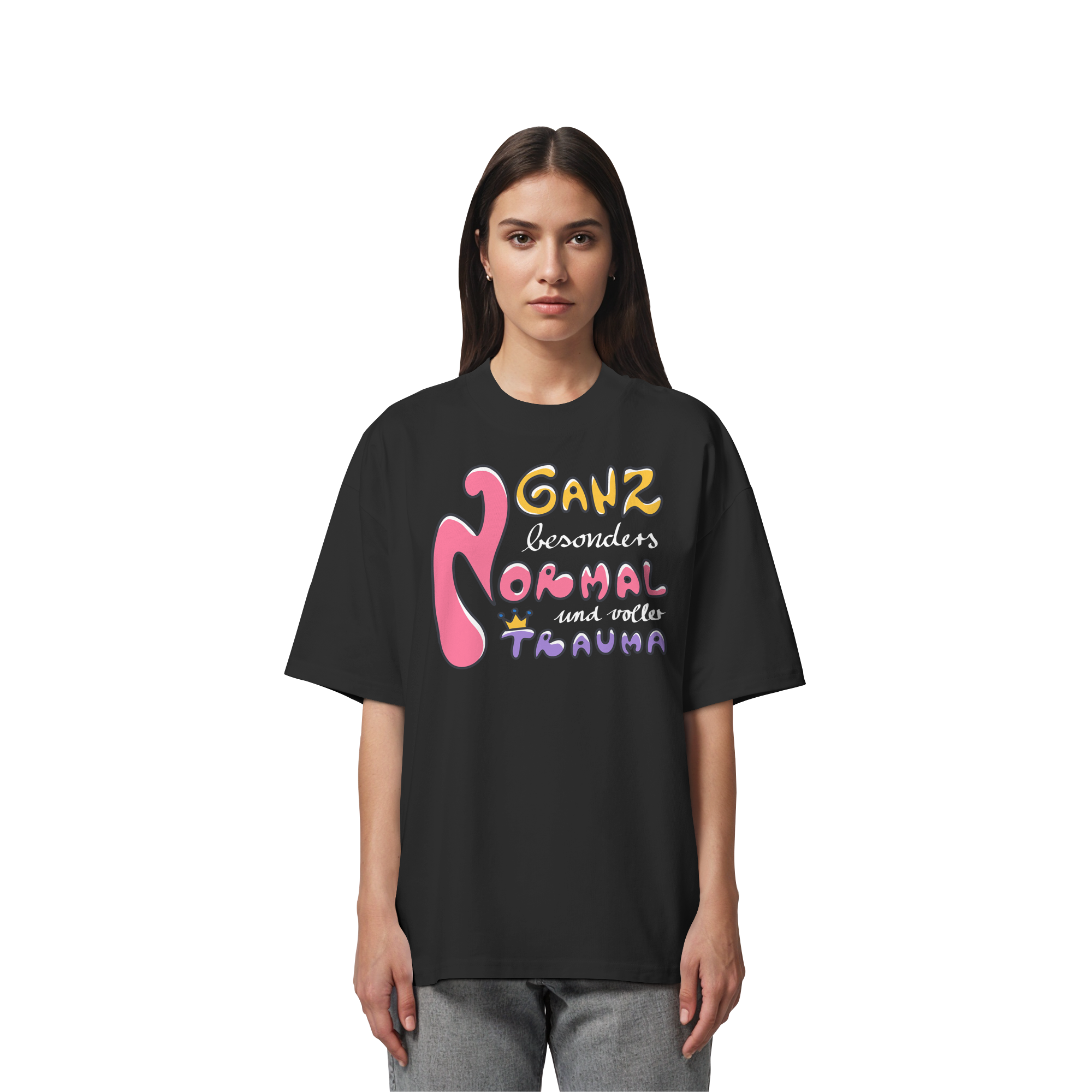 Ganz besonders Normal und voller Trauma "Bunte Edition" - Organic Oversize Shirt