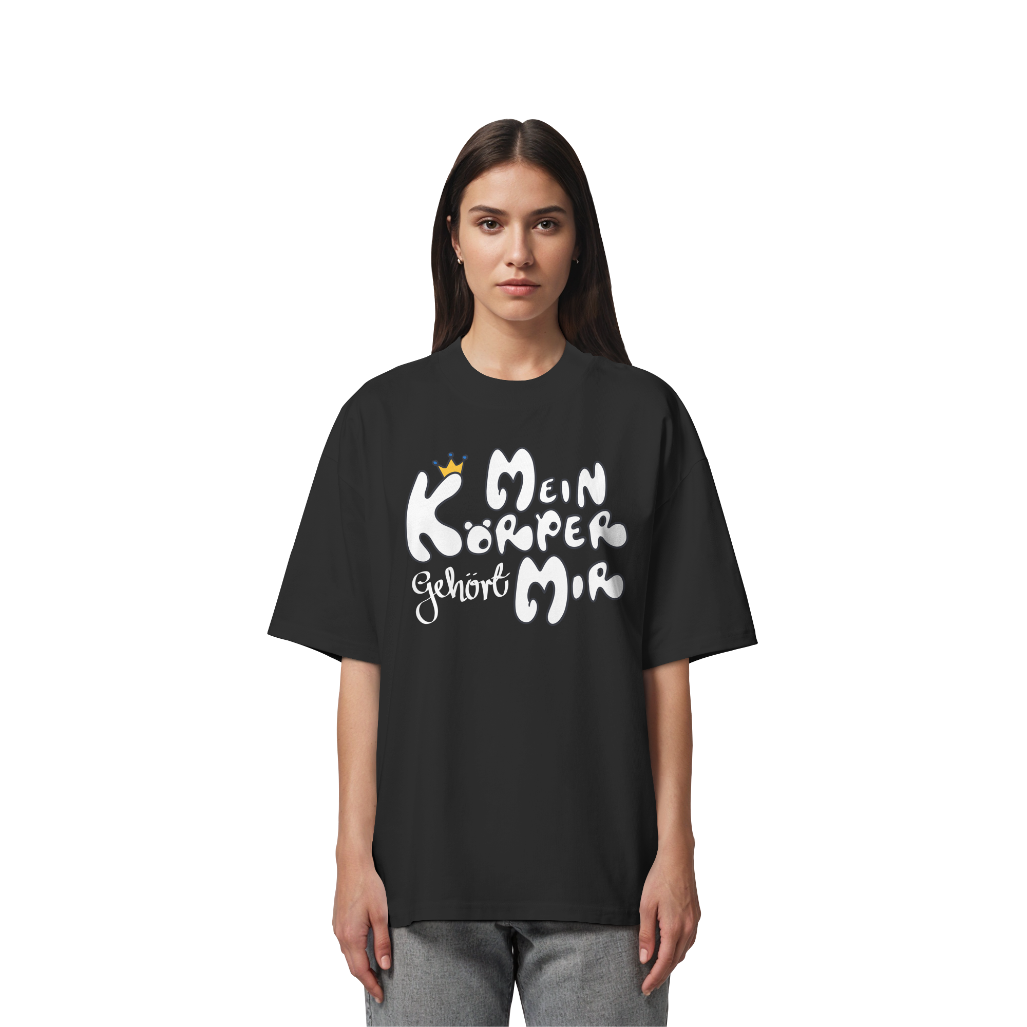 Mein Körper gehört mir "Weiße Edition" - Organic Oversize Shirt