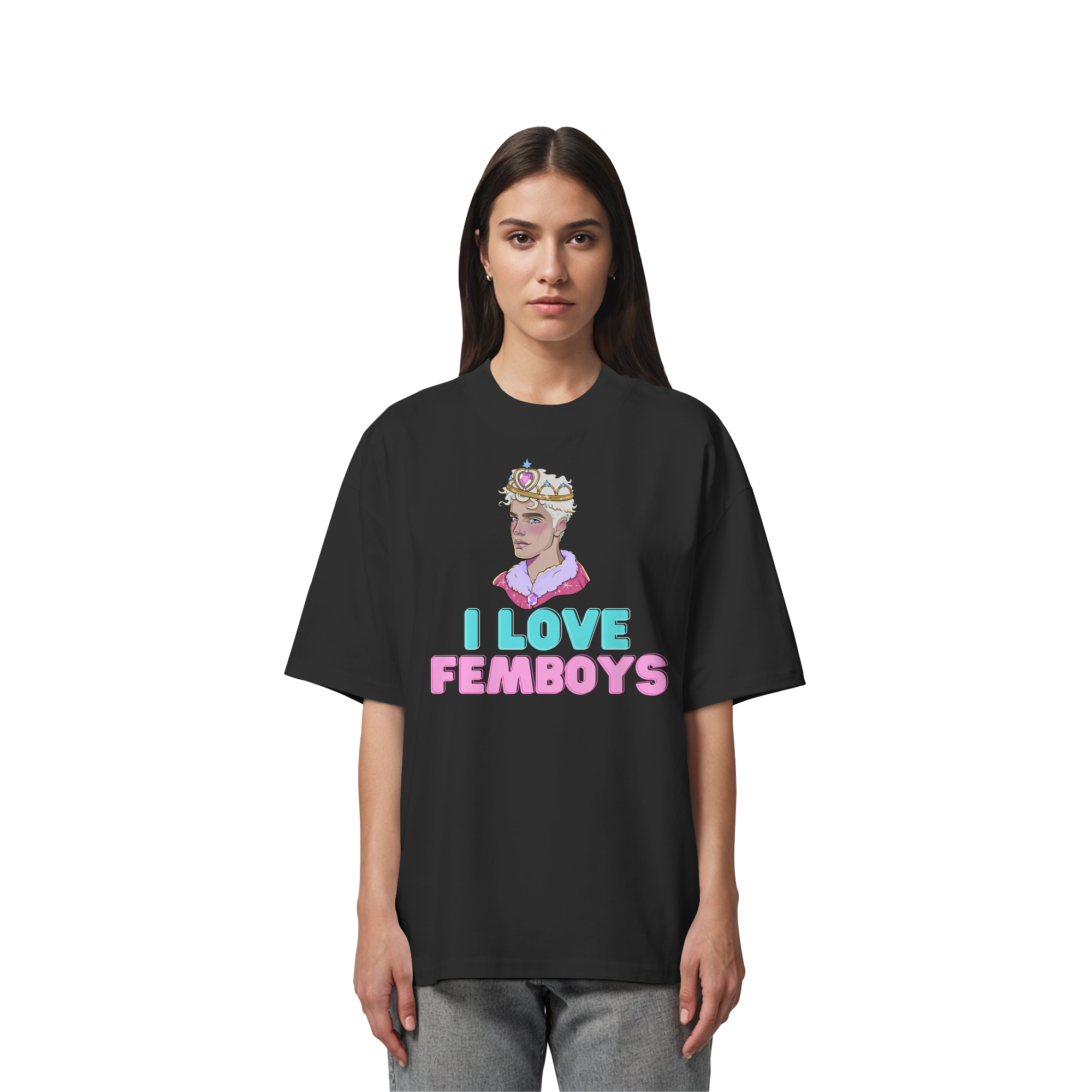 I Love Femboys "Royal Blush Edition" - Organic Oversize Shirt