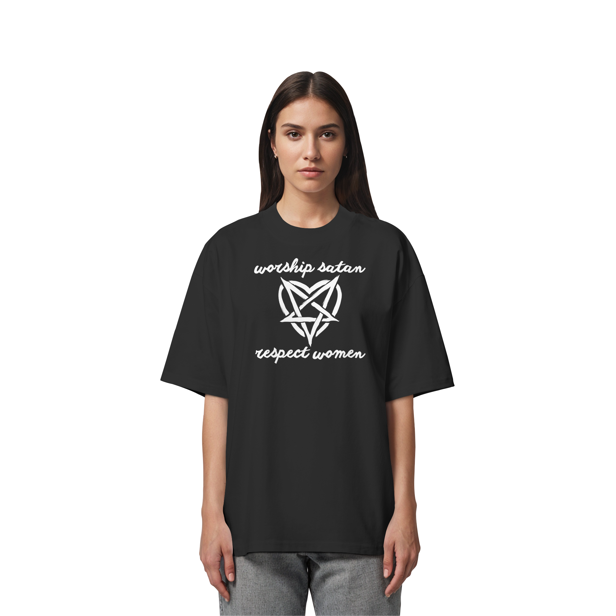 Worship Satan Respect Women - Organic Oversize Shirt