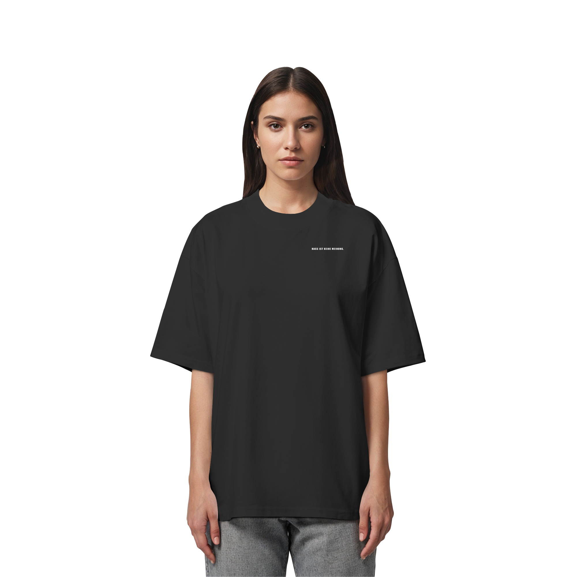 Es gibt 2 Arten von AfD Wählenden Backprint (dunkel) - Organic Oversize Shirt