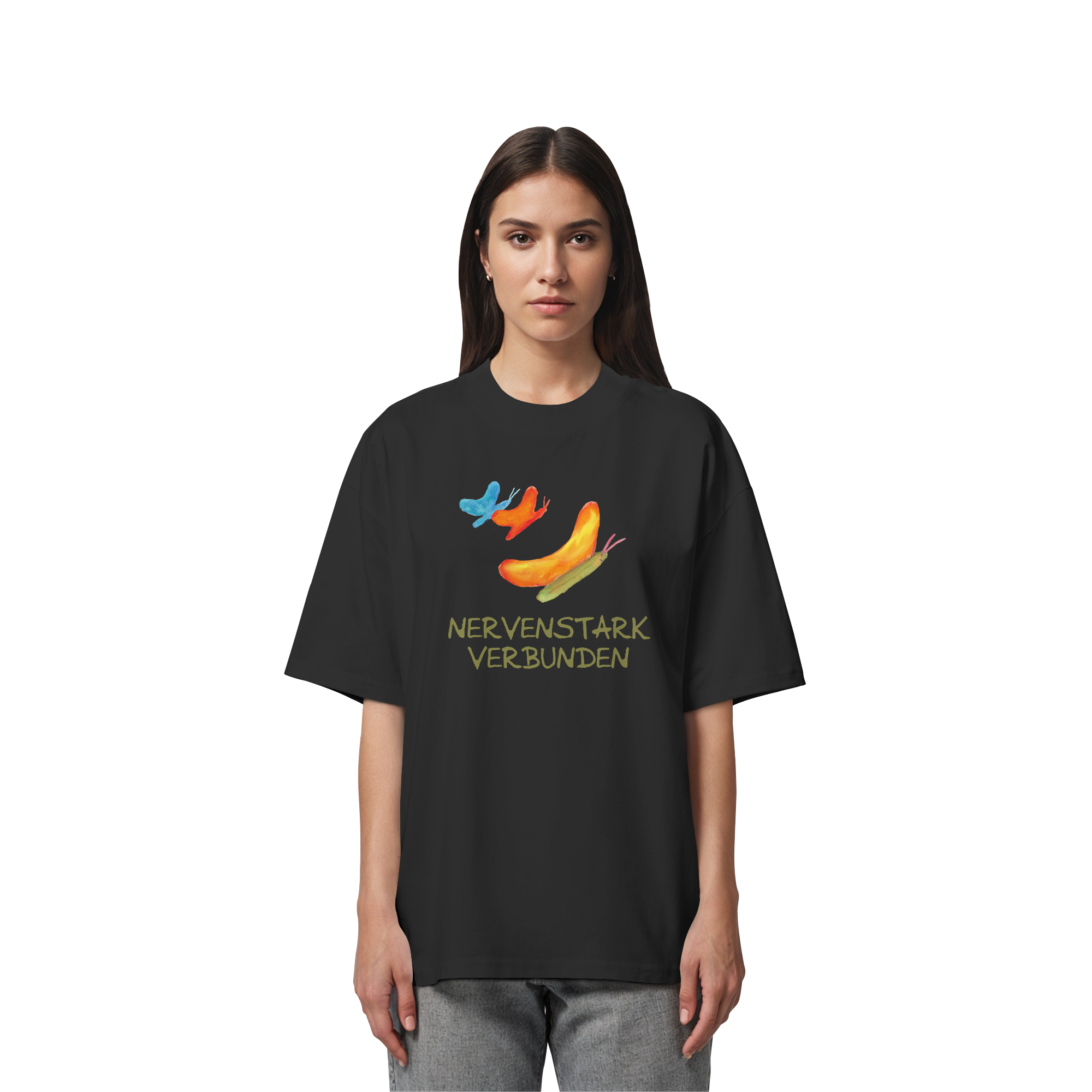 Nervenstark verbunden "Schmetterline Jona Edition" - Organic Oversize Shirt