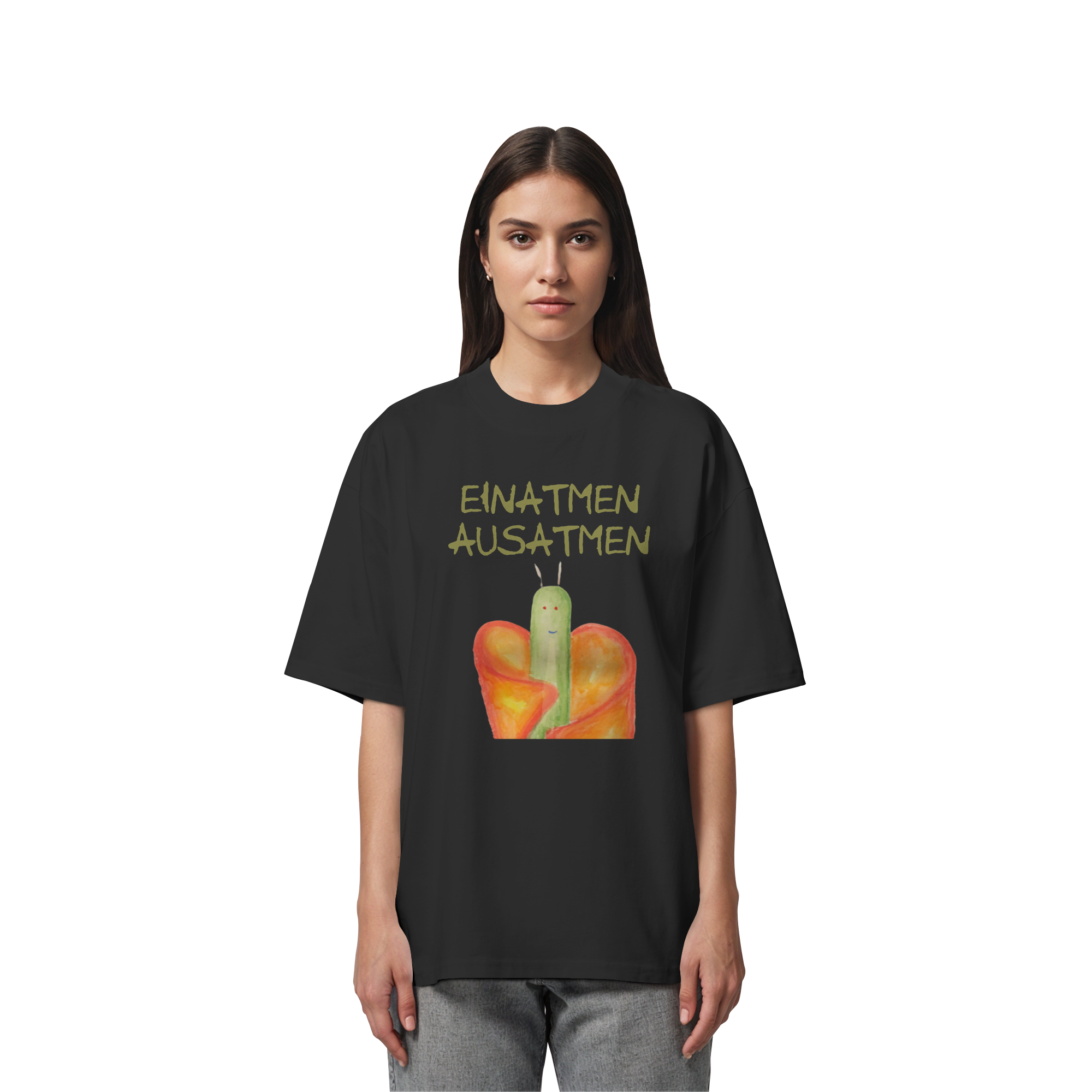 Einatmen Ausatmen "Schmetterline Jona Edition" - Organic Oversize Shirt