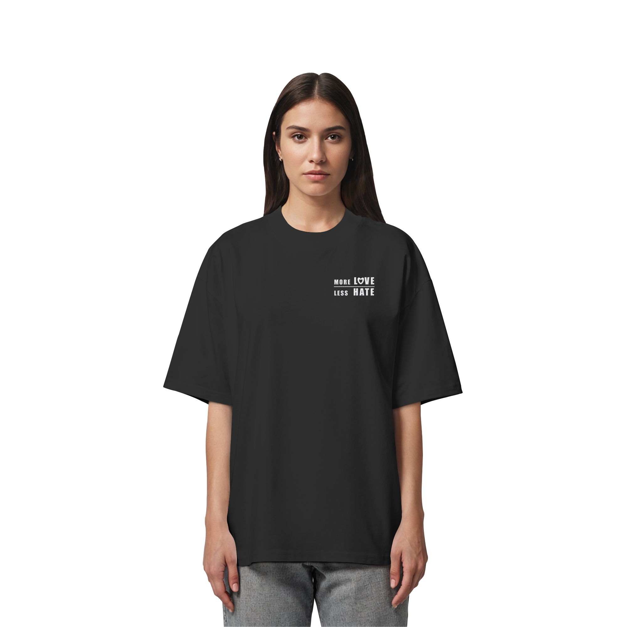 More Love Less Hate "Klare Kante Edition" - Organic Oversize Shirt