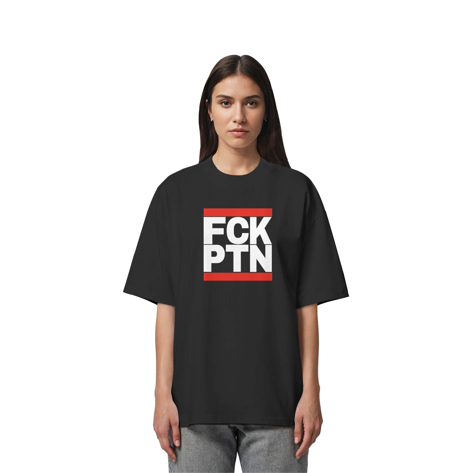 FCK PTN (weiße Schrift) - Organic Oversize Shirt