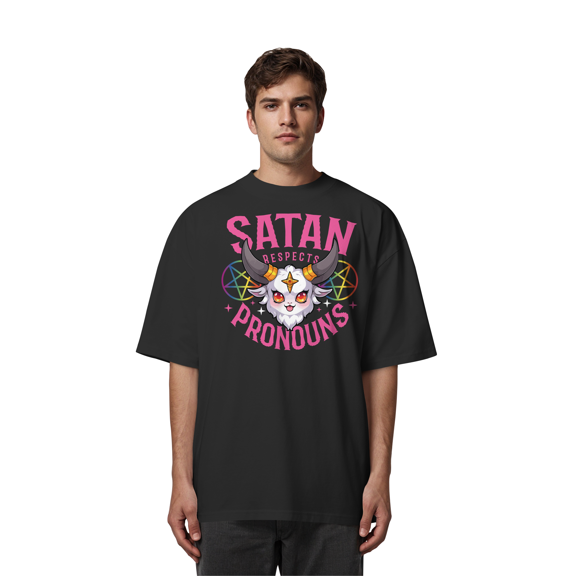 Satan Respects Pronouns - Organic Oversize Shirt