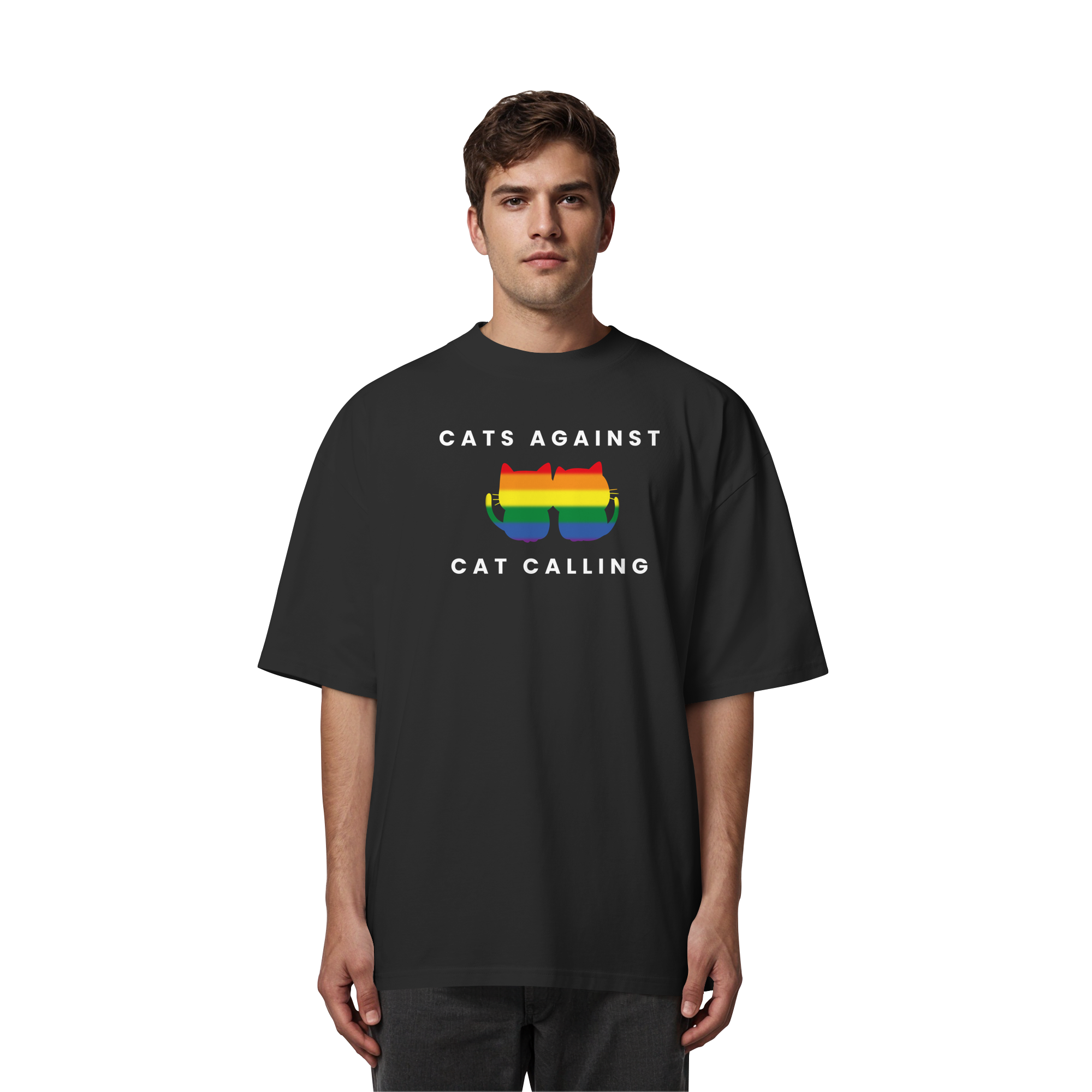 Cats Against Catcalling "Rainbow Edition" - Organic Oversize Shirt