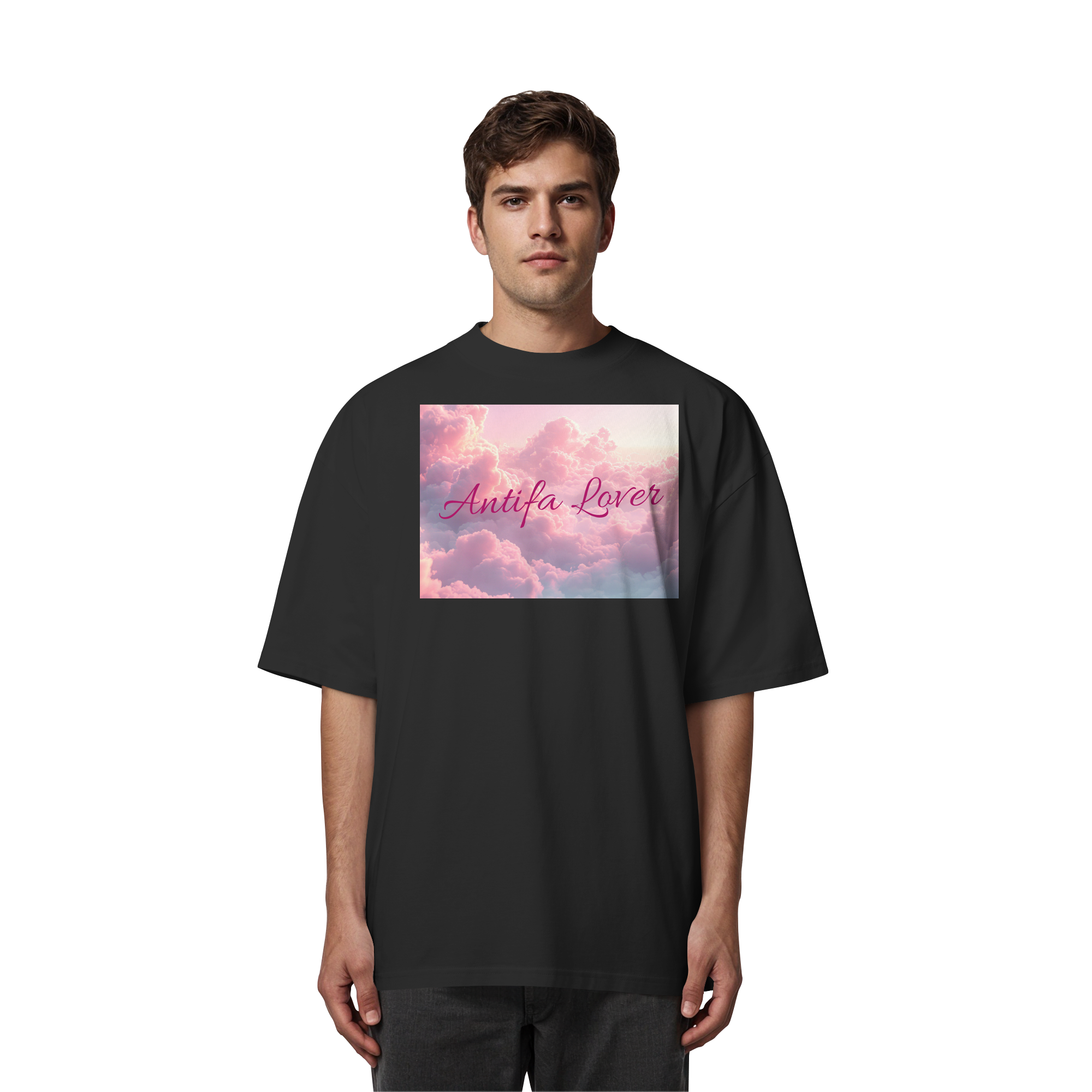 Antifa Lover Backprint - Organic Oversize Shirt