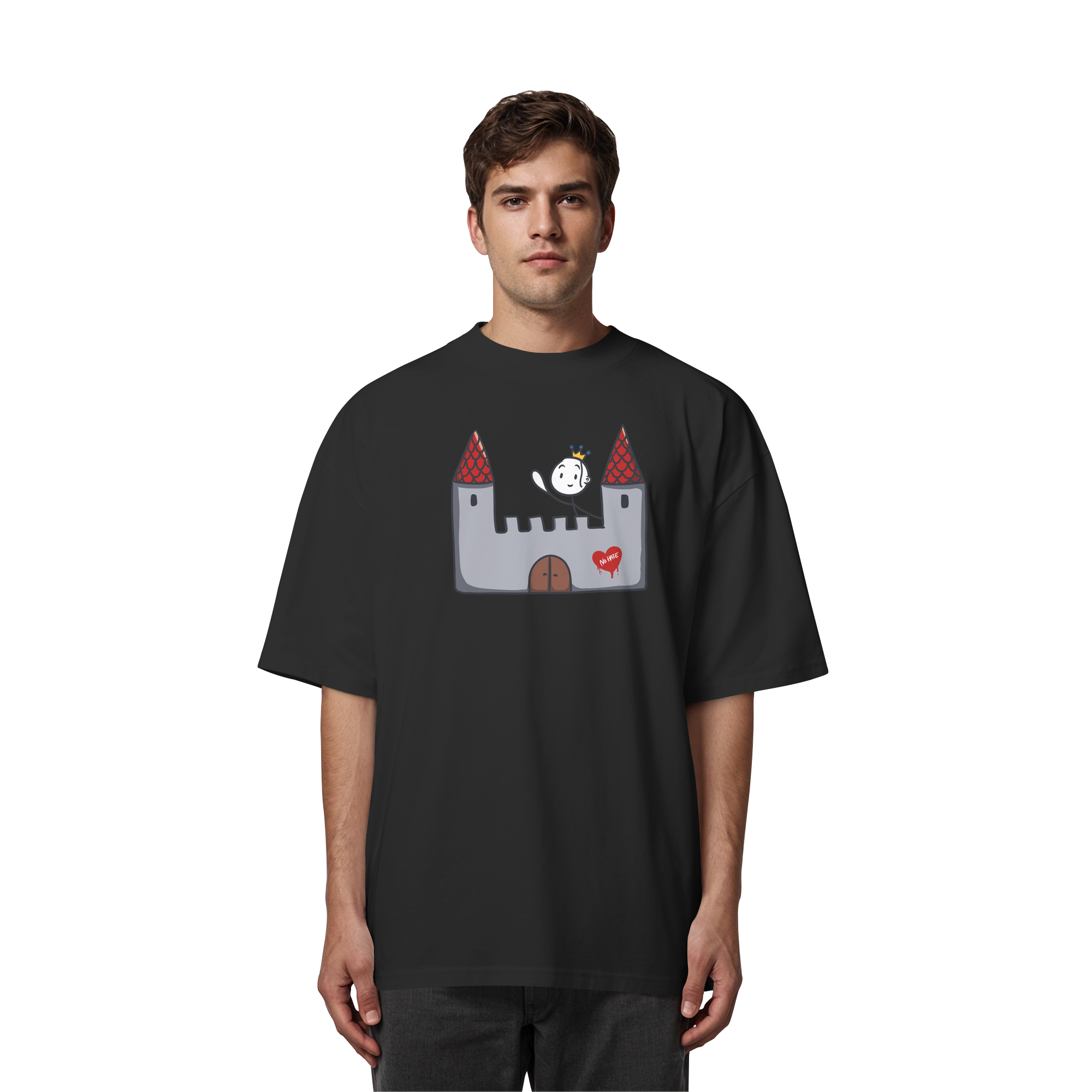 Seelenmännchen "Schloss Edition" Frontprint (dunkel) - Organic Oversize Shirt