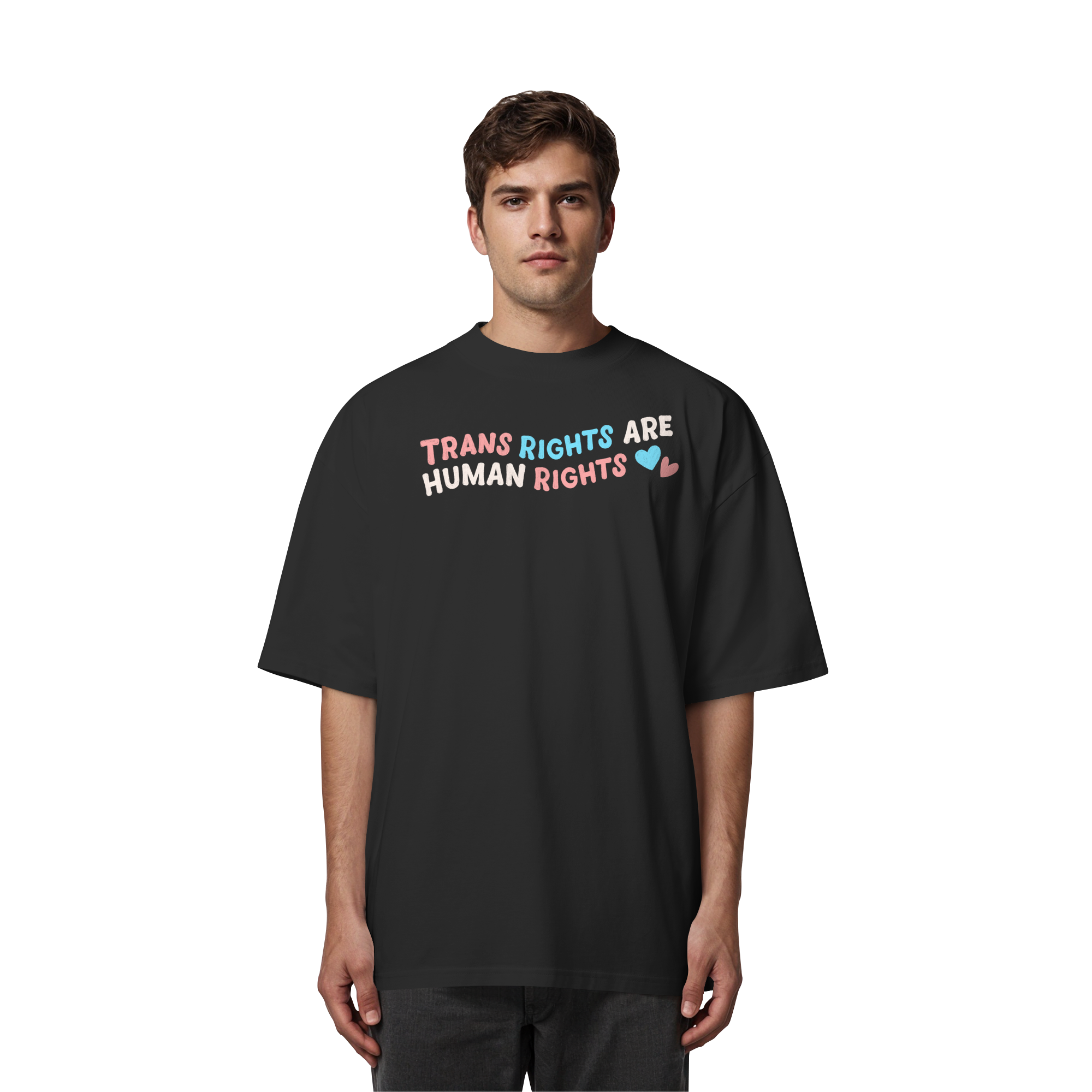 Trans Rights are Human Rights "Pastel Power Edition" - Organic Oversize Shirt